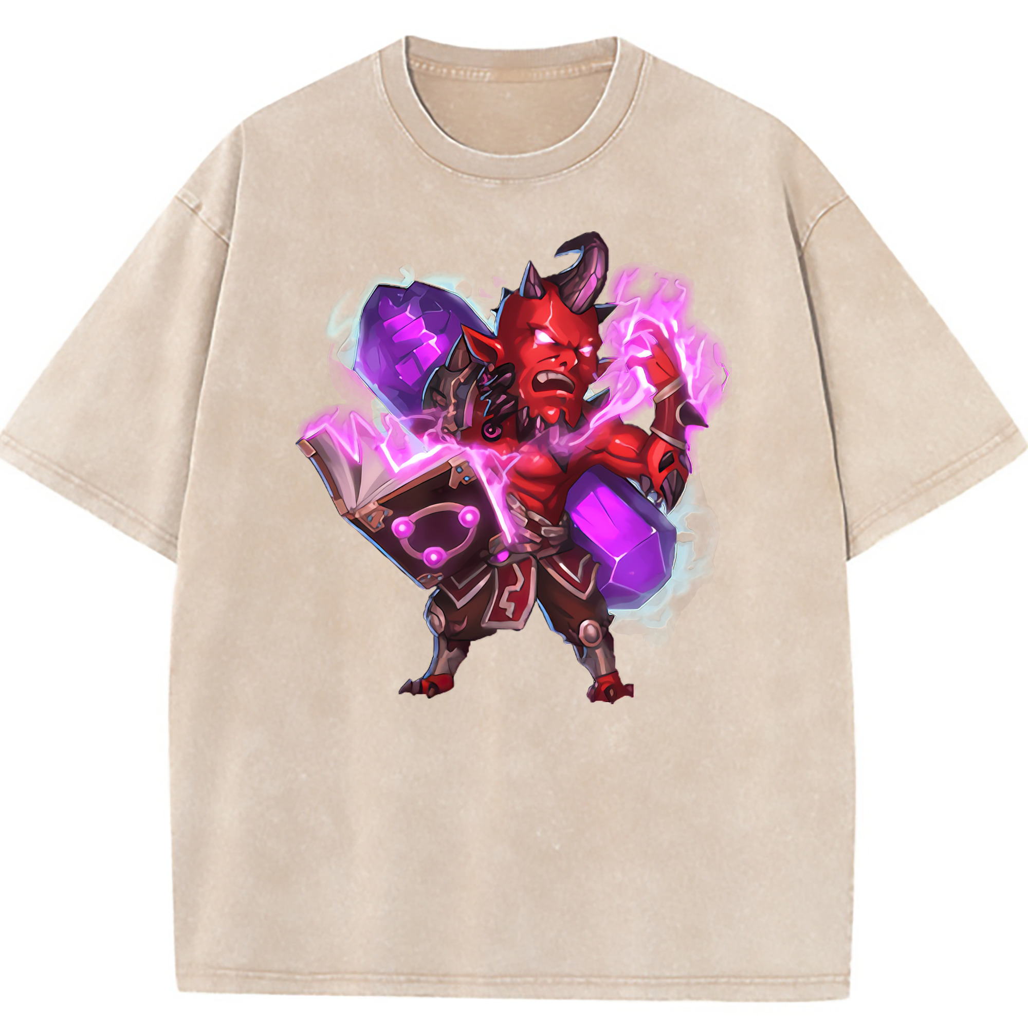 （画像用） リーグ・オブ・レジェンド League of Legends LOL 綿100% ヴィンテージ風 半袖Tシャツ（フロントプリント）