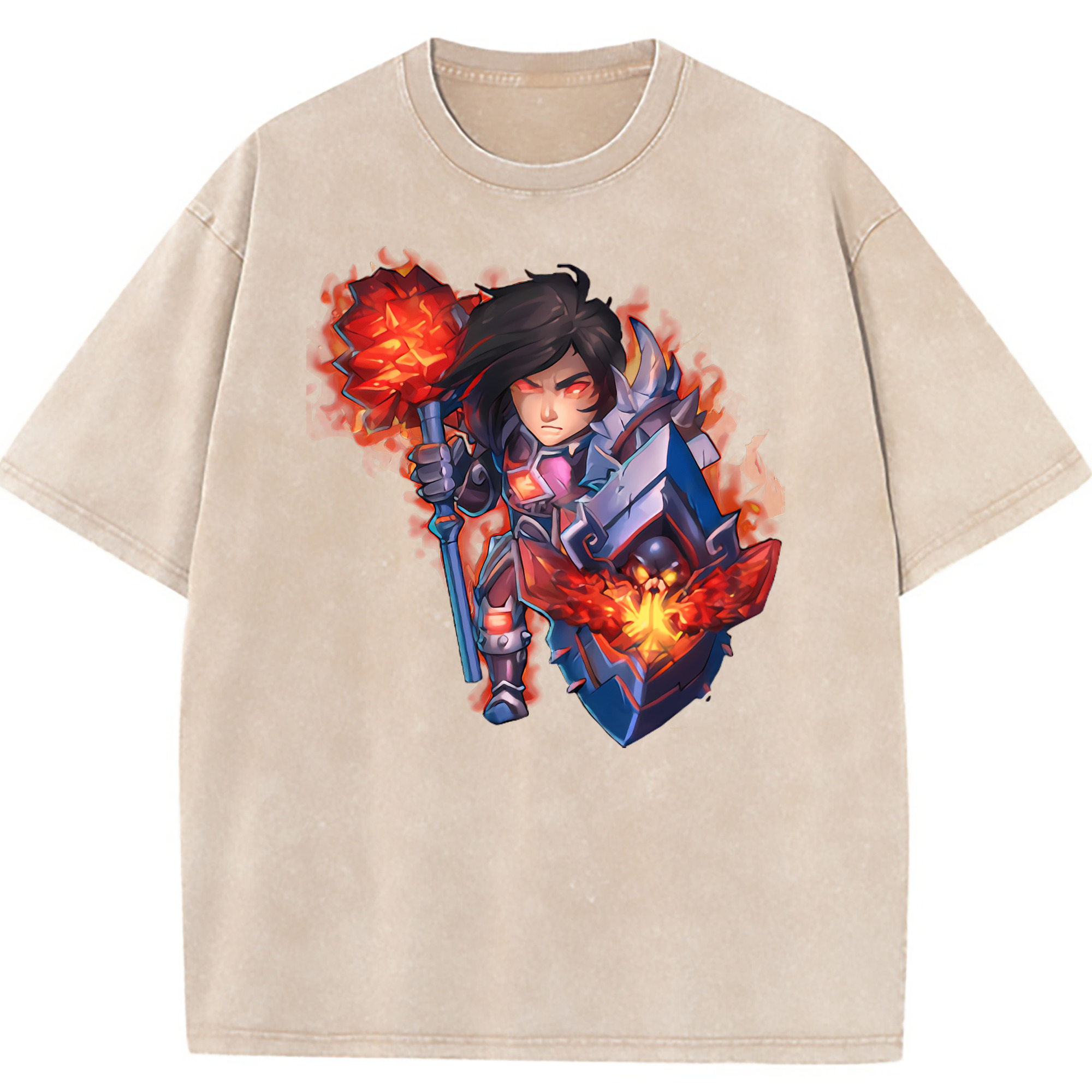 （画像用） リーグ・オブ・レジェンド League of Legends LOL 綿100% ヴィンテージ風 半袖Tシャツ（フロントプリント）