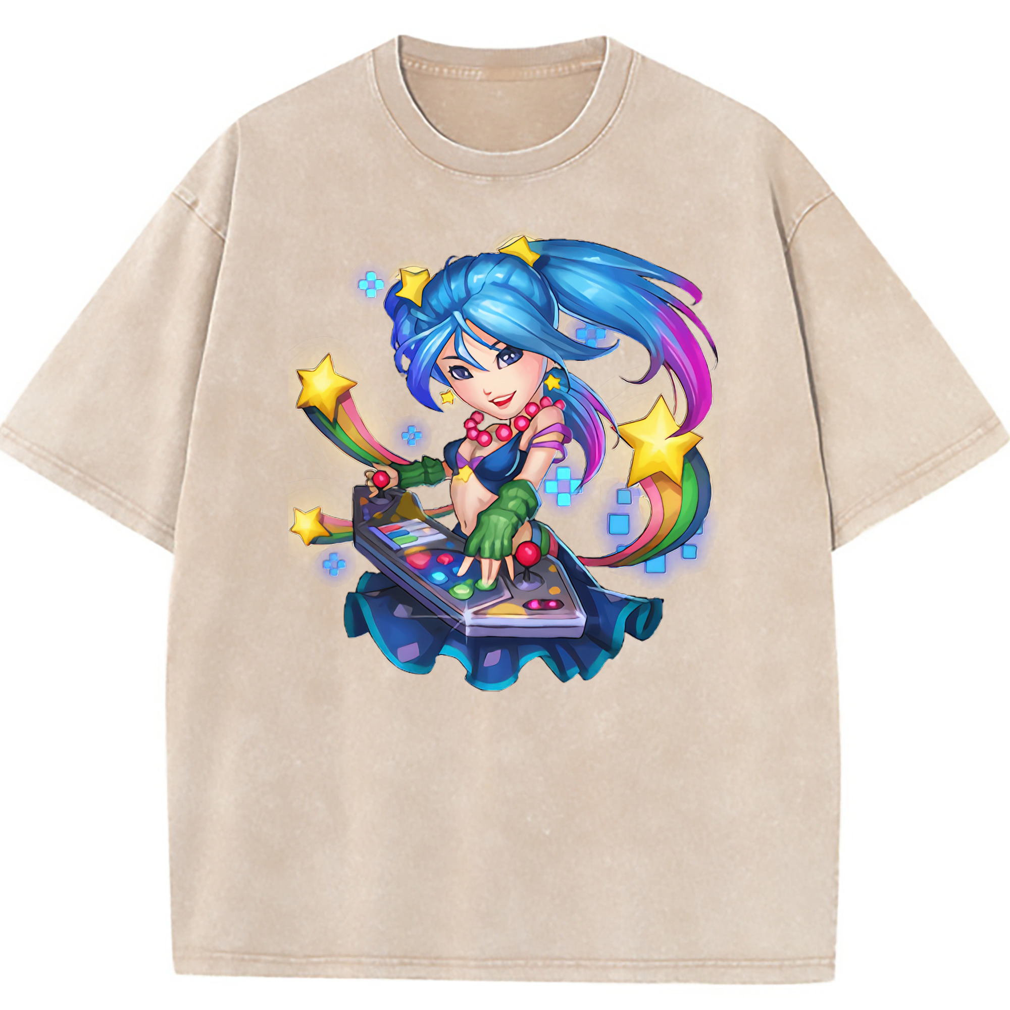（画像用） リーグ・オブ・レジェンド League of Legends LOL 綿100% ヴィンテージ風 半袖Tシャツ（フロントプリント）