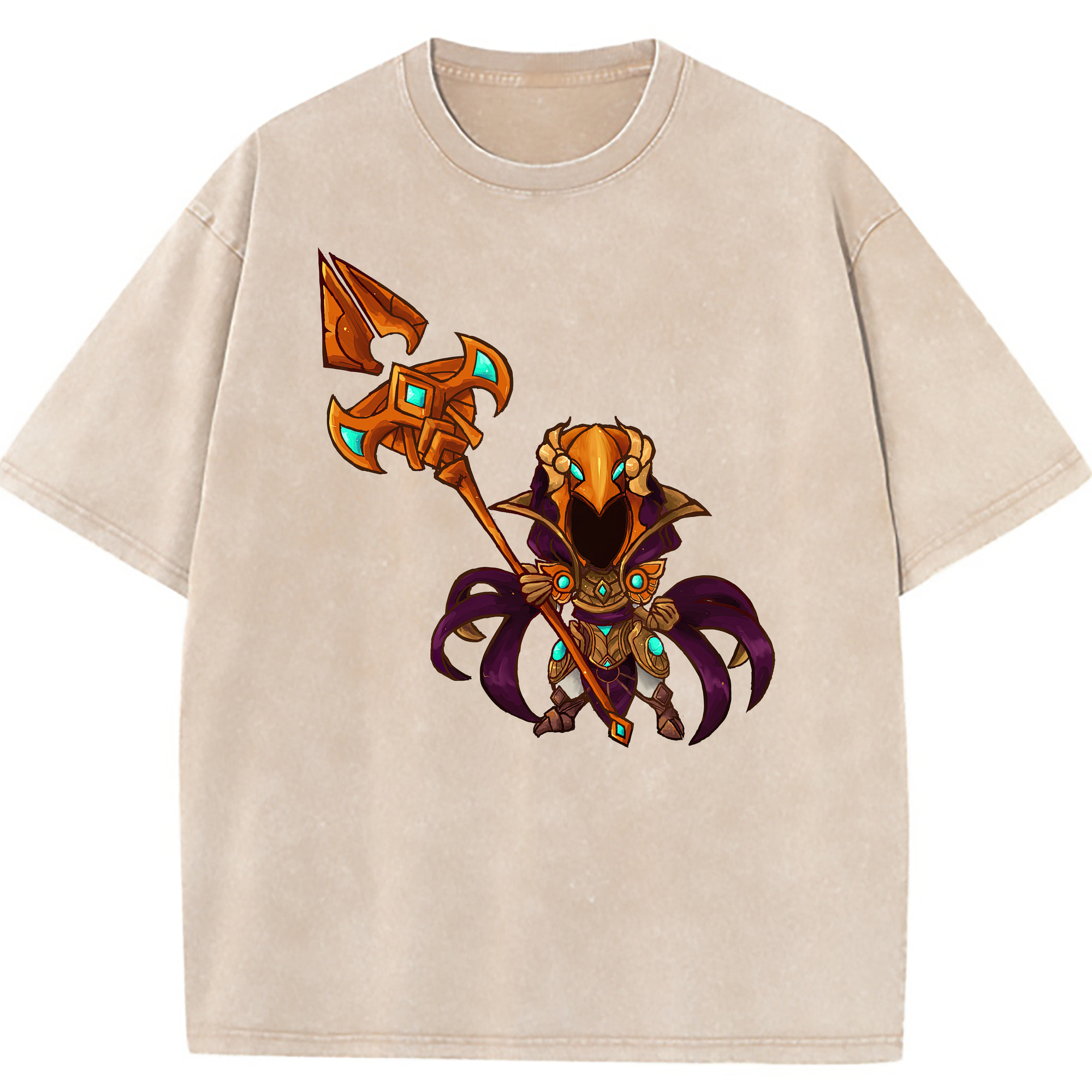 （画像用） リーグ・オブ・レジェンド League of Legends LOL 綿100% ヴィンテージ風 半袖Tシャツ（フロントプリント）