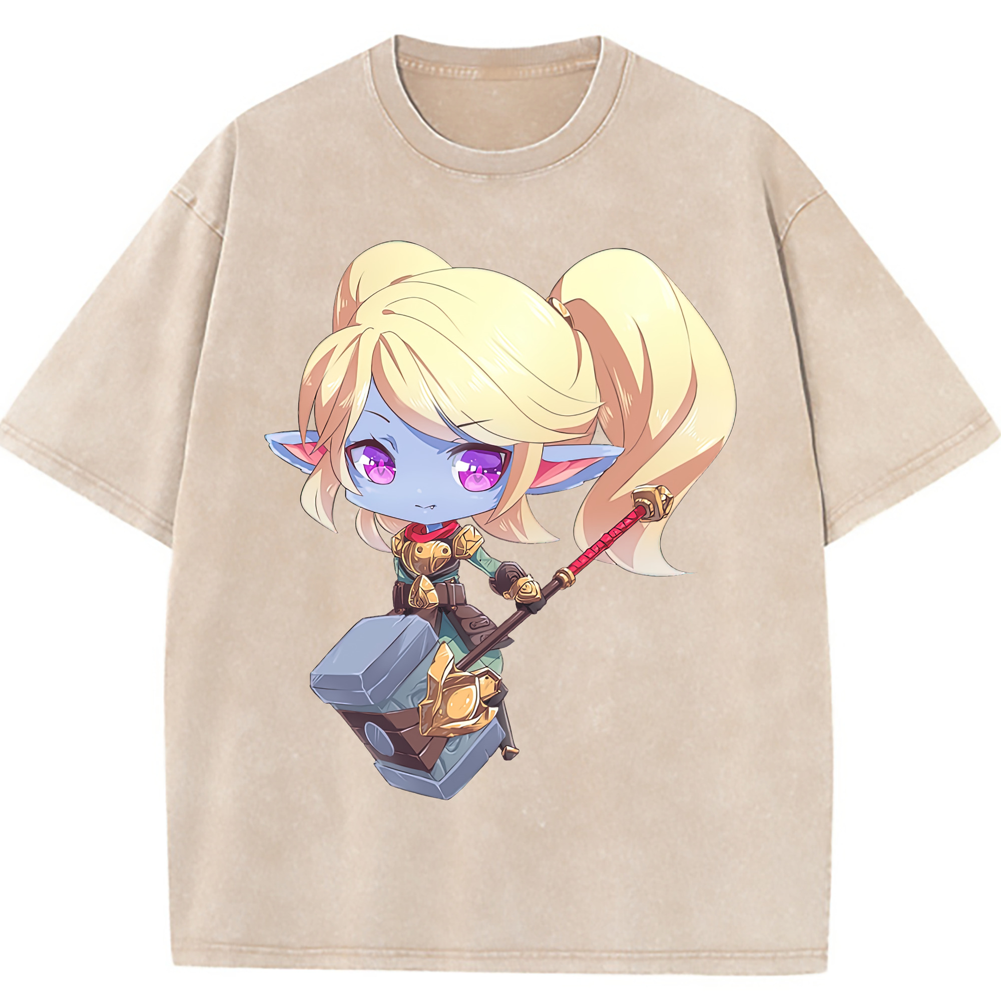 （画像用） リーグ・オブ・レジェンド League of Legends LOL 綿100% ヴィンテージ風 半袖Tシャツ（フロントプリント）