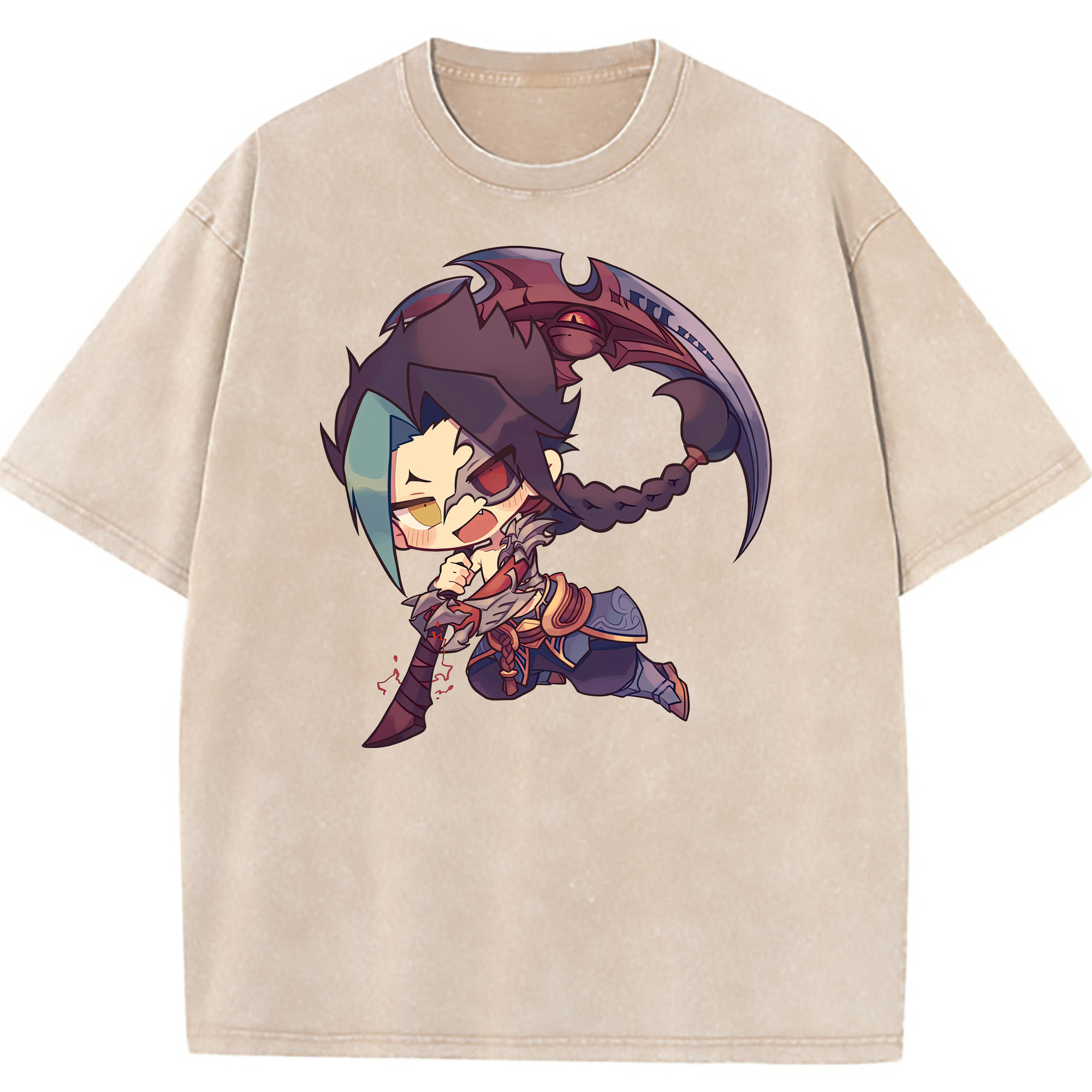 （画像用） リーグ・オブ・レジェンド League of Legends LOL 綿100% ヴィンテージ風 半袖Tシャツ（フロントプリント）