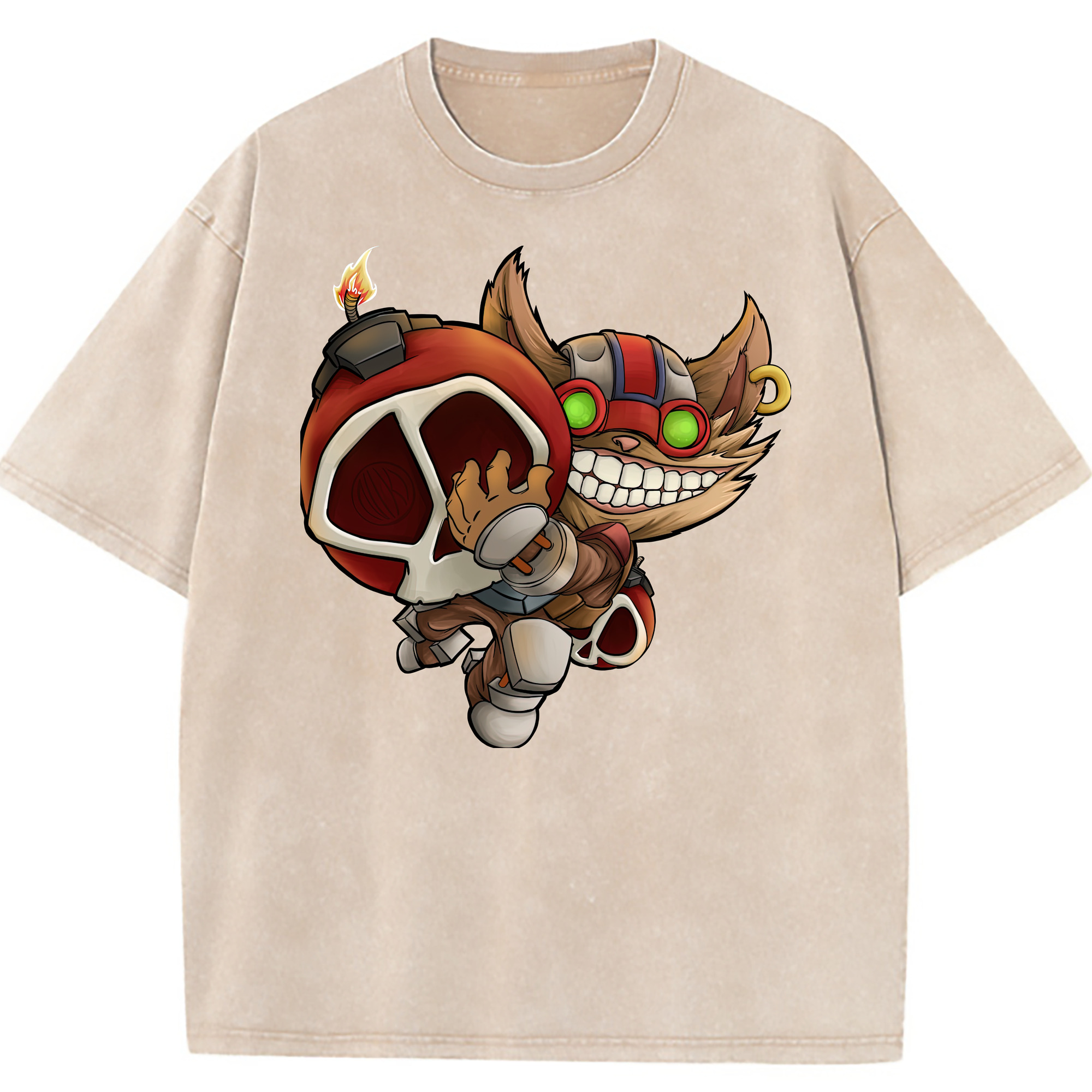 （画像用） リーグ・オブ・レジェンド League of Legends LOL 綿100% ヴィンテージ風 半袖Tシャツ（フロントプリント）