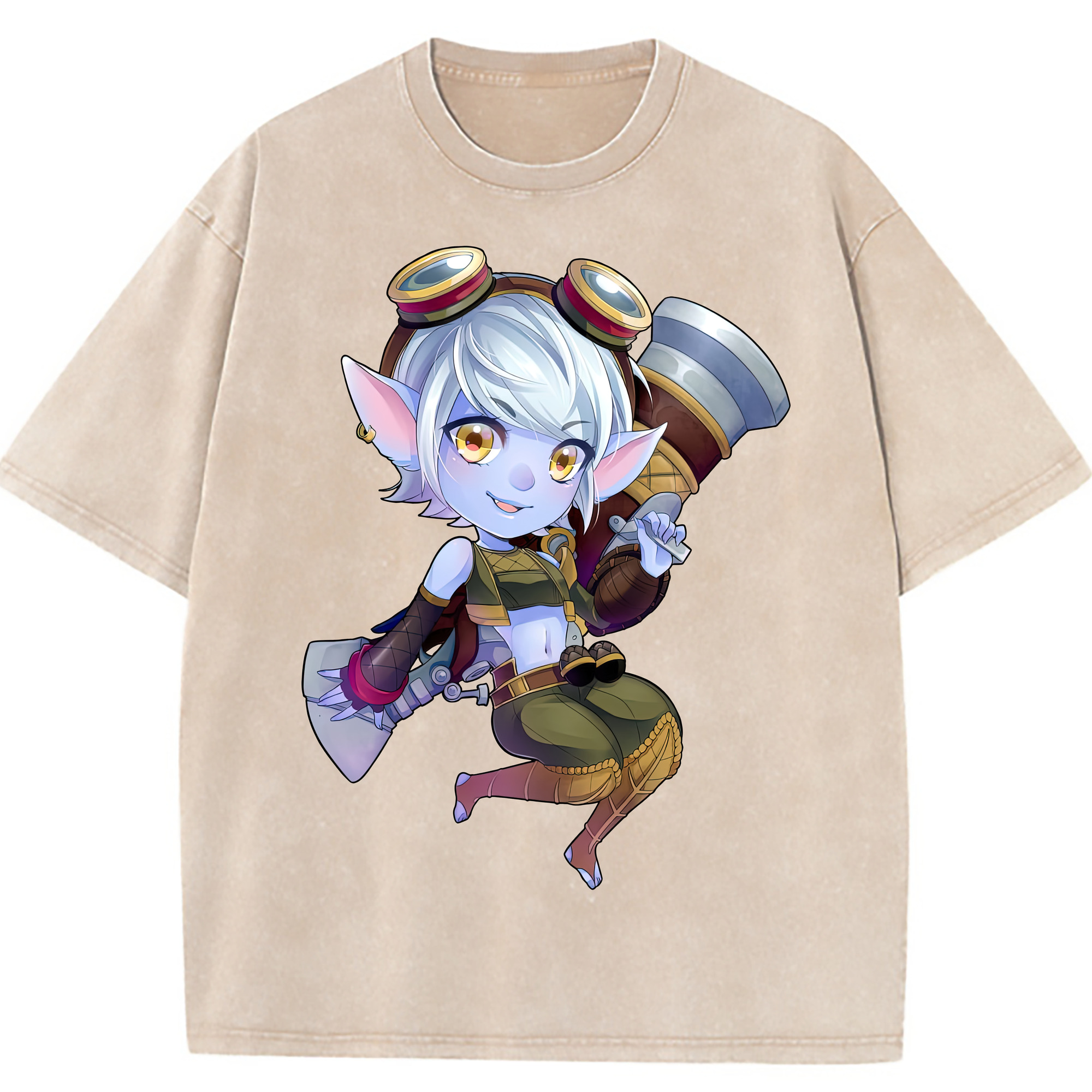 （画像用） リーグ・オブ・レジェンド League of Legends LOL 綿100% ヴィンテージ風 半袖Tシャツ（フロントプリント）