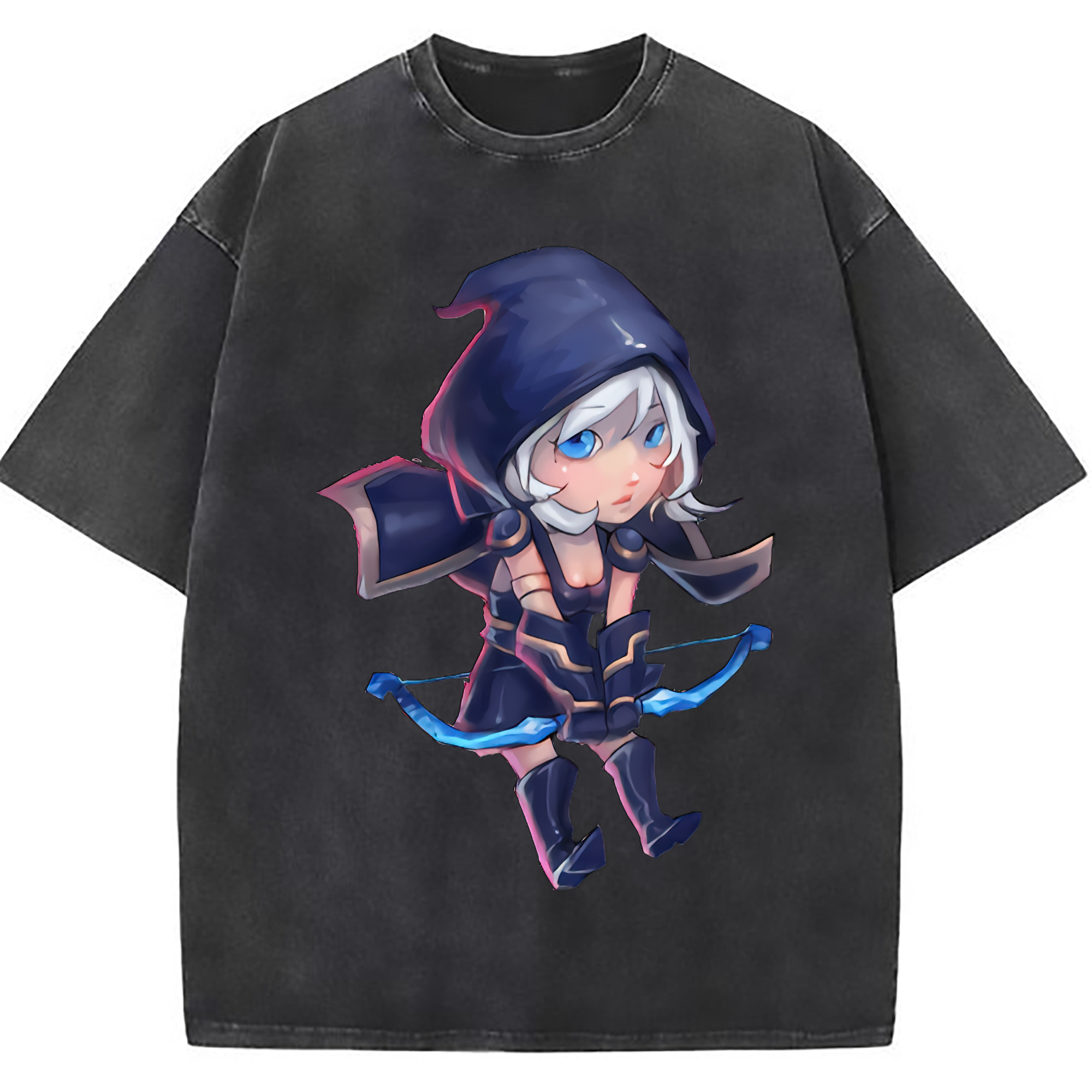 （画像用） リーグ・オブ・レジェンド League of Legends LOL 綿100% ヴィンテージ風 半袖Tシャツ（フロントプリント）