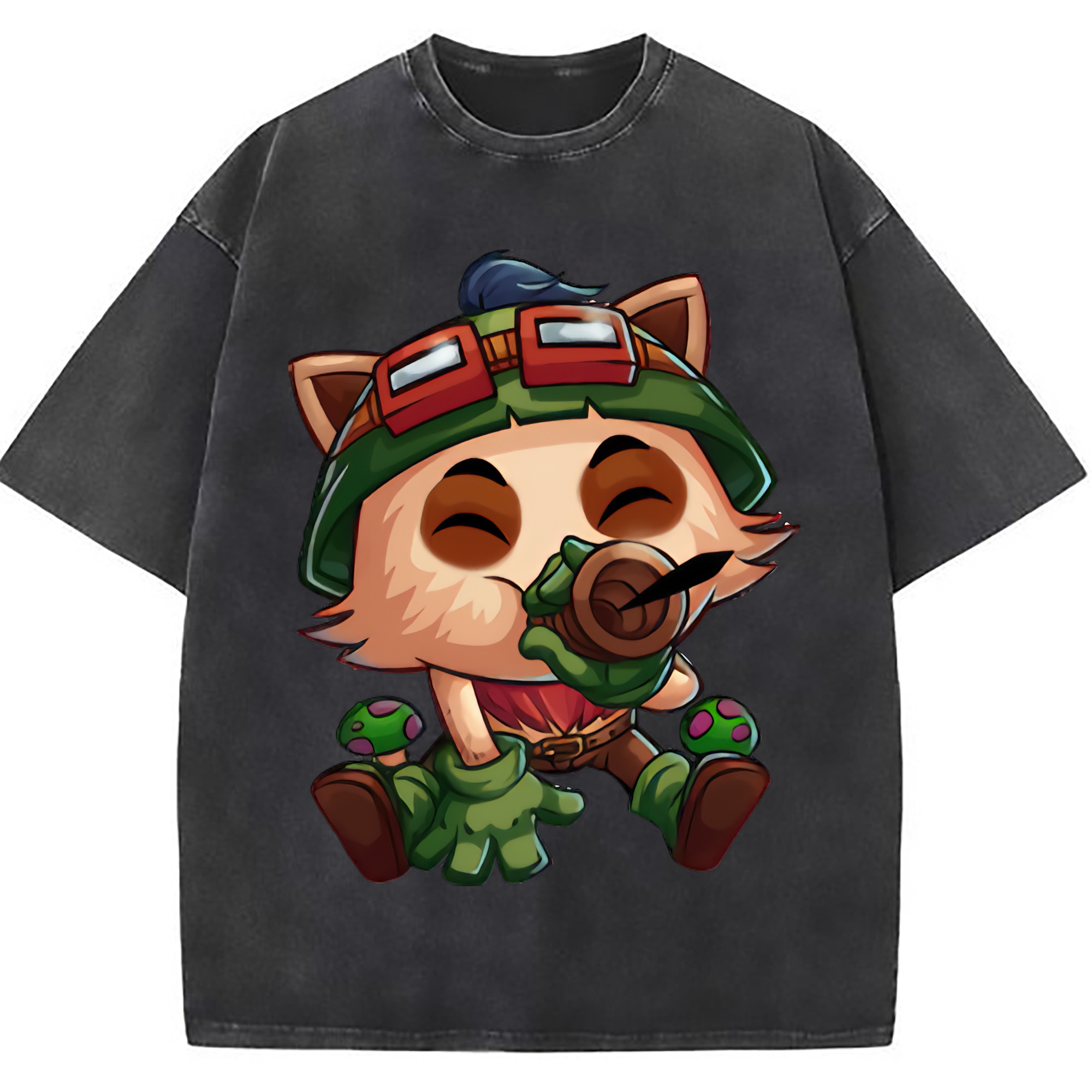 （画像用） リーグ・オブ・レジェンド League of Legends LOL 綿100% ヴィンテージ風 半袖Tシャツ（フロントプリント）