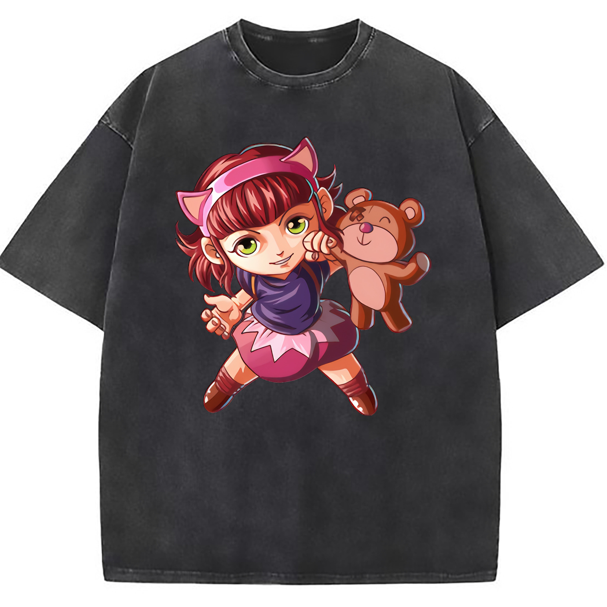 （画像用） リーグ・オブ・レジェンド League of Legends LOL 綿100% ヴィンテージ風 半袖Tシャツ（フロントプリント）