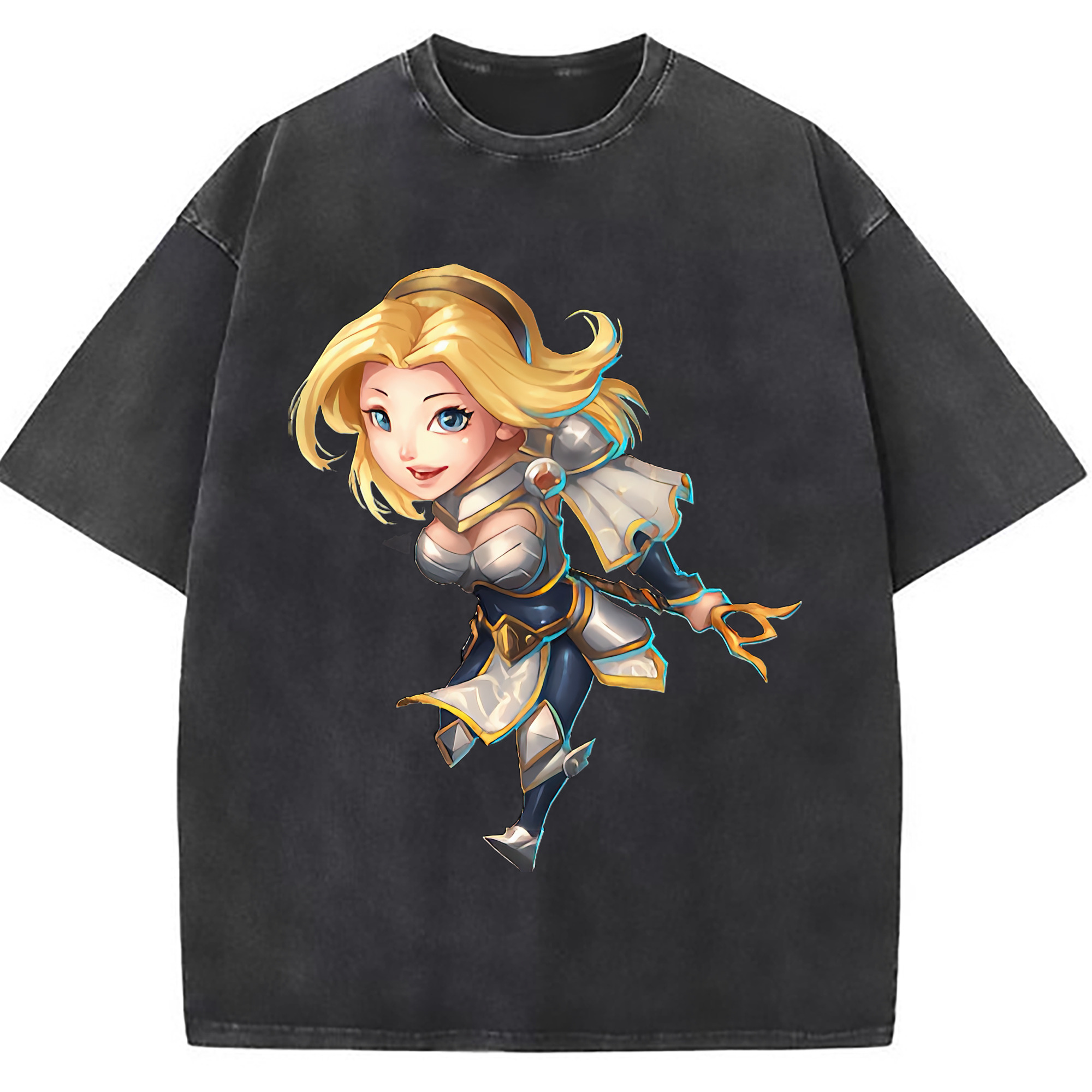 （画像用） リーグ・オブ・レジェンド League of Legends LOL 綿100% ヴィンテージ風 半袖Tシャツ（フロントプリント）