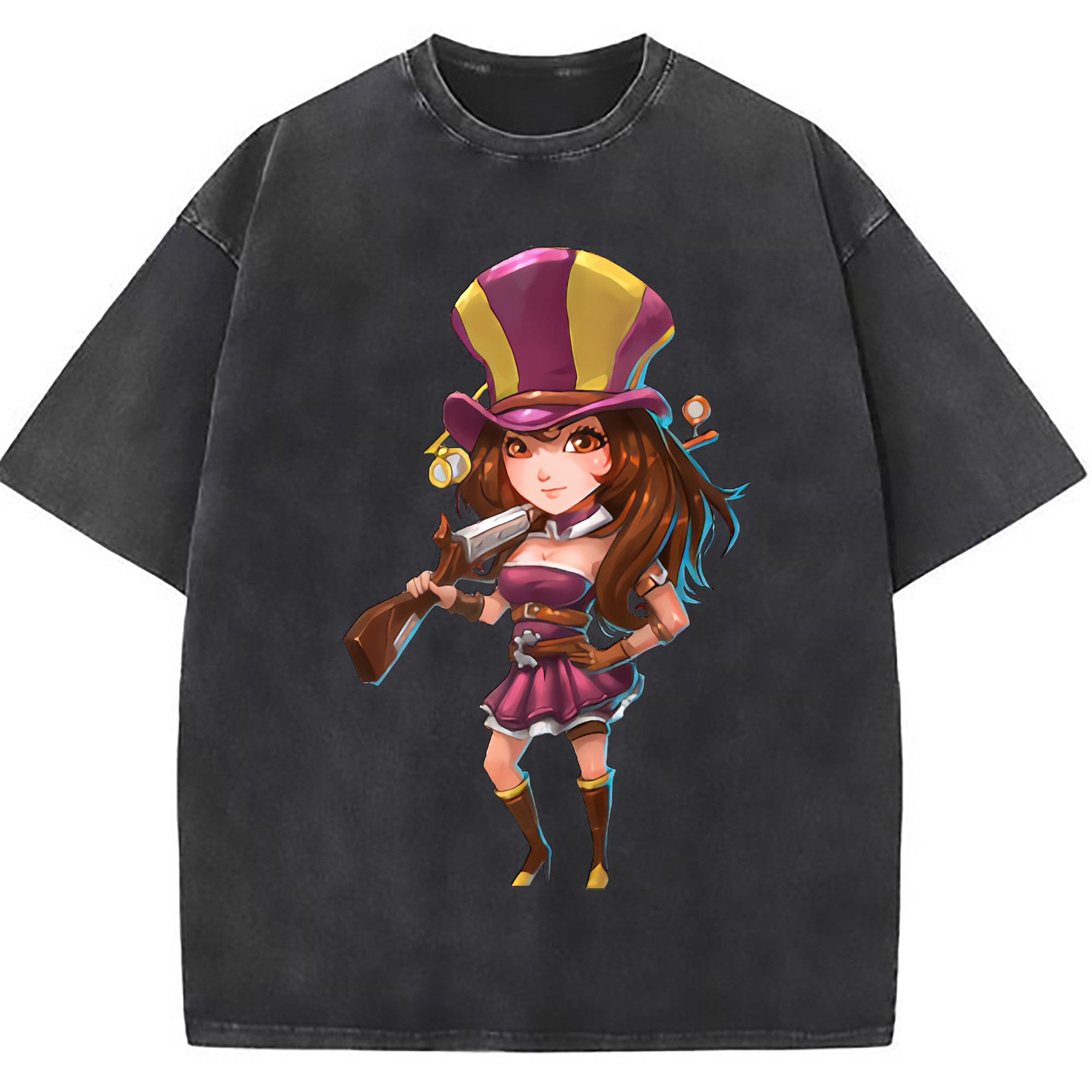 （画像用） リーグ・オブ・レジェンド League of Legends LOL 綿100% ヴィンテージ風 半袖Tシャツ（フロントプリント）