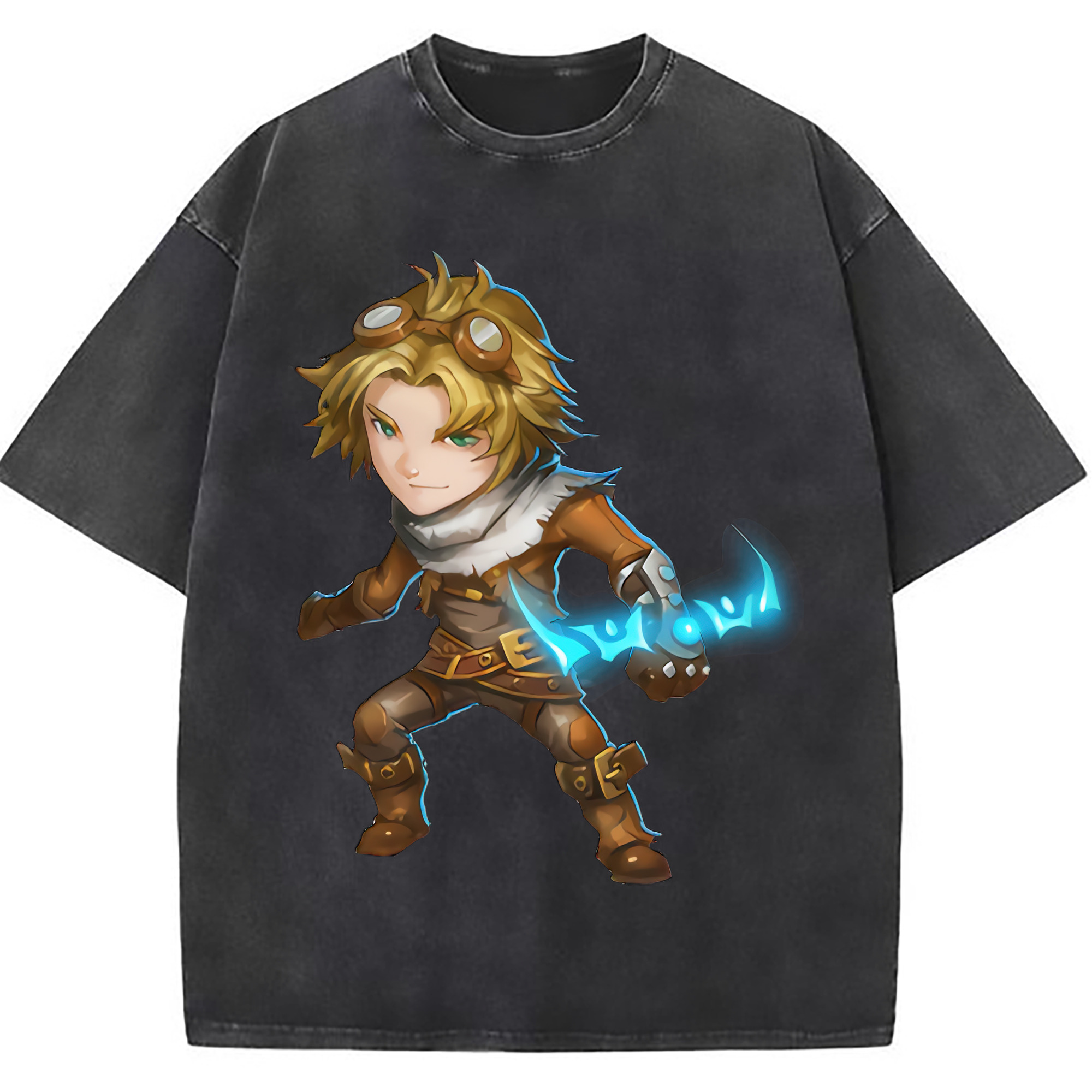 （画像用） リーグ・オブ・レジェンド League of Legends LOL 綿100% ヴィンテージ風 半袖Tシャツ（フロントプリント）