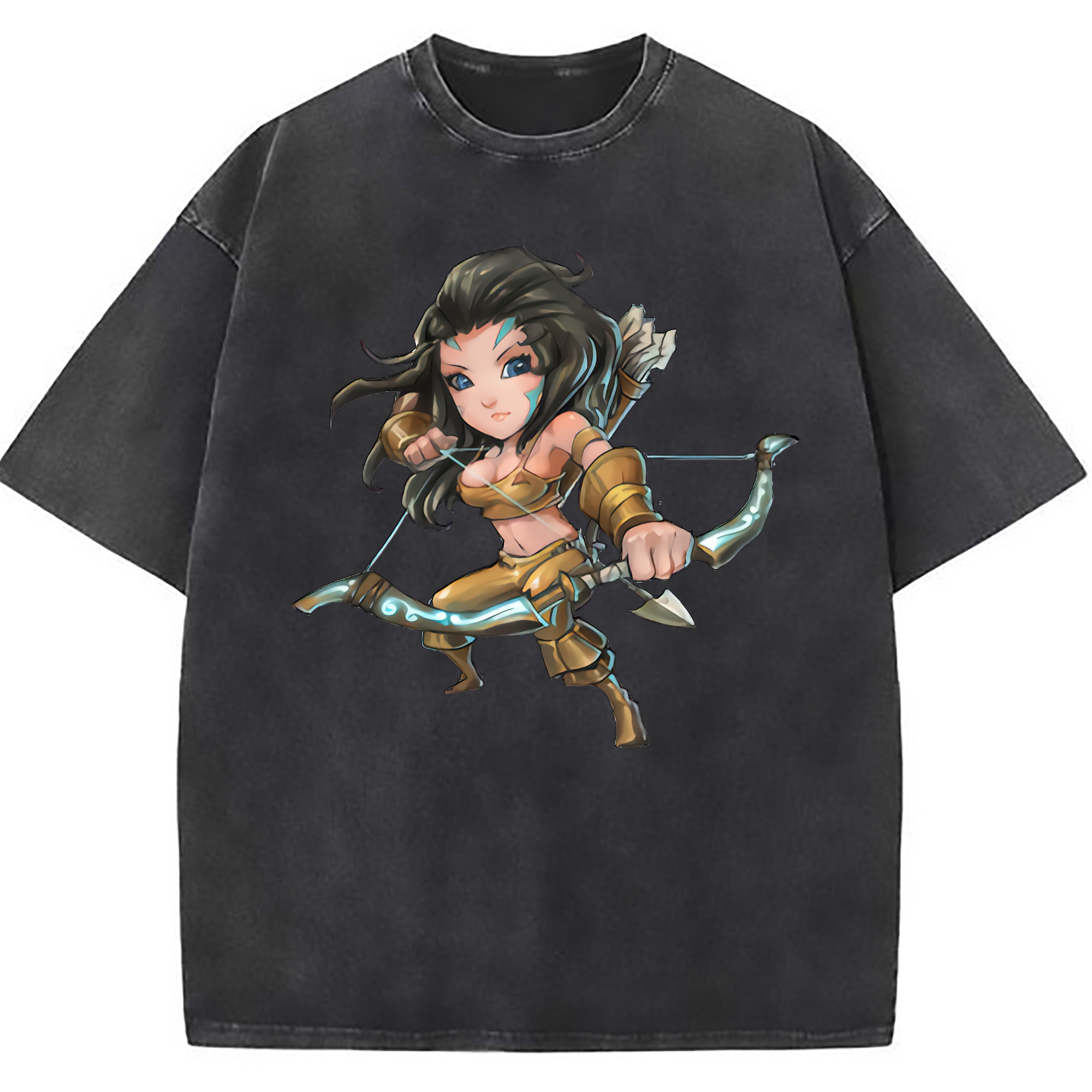 （画像用） リーグ・オブ・レジェンド League of Legends LOL 綿100% ヴィンテージ風 半袖Tシャツ（フロントプリント）