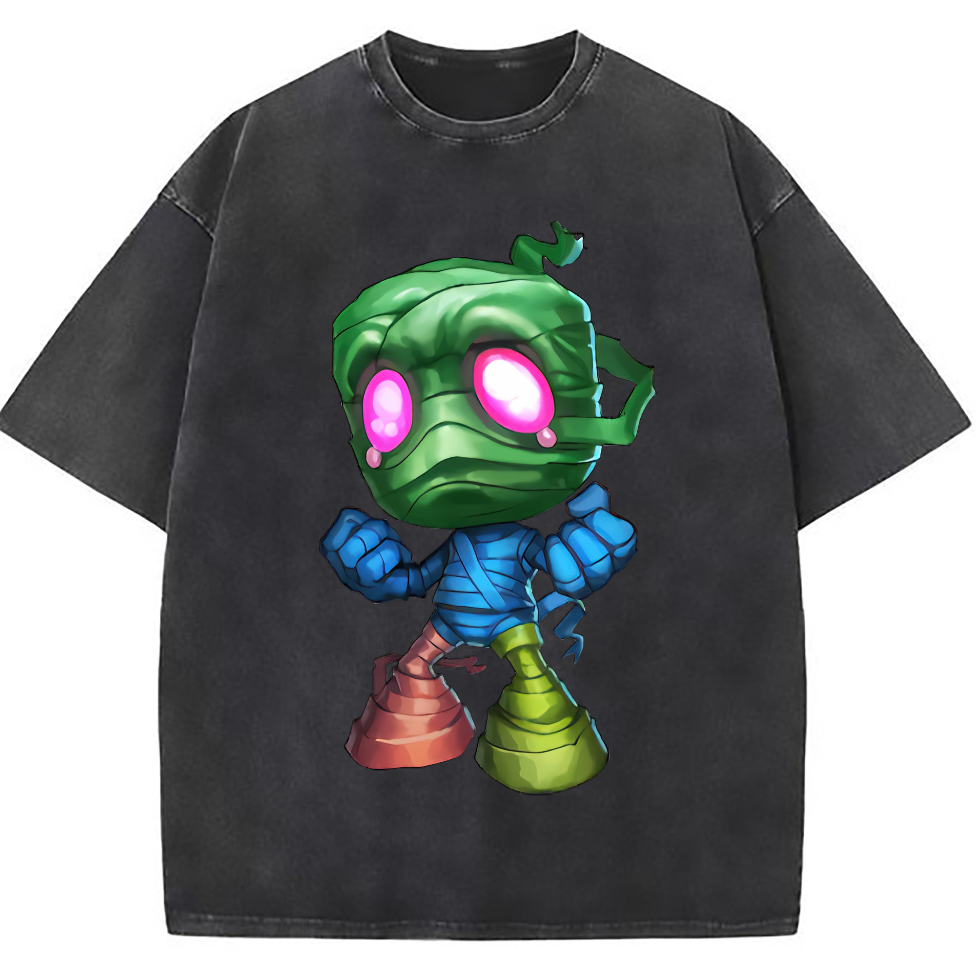 （画像用） リーグ・オブ・レジェンド League of Legends LOL 綿100% ヴィンテージ風 半袖Tシャツ（フロントプリント）