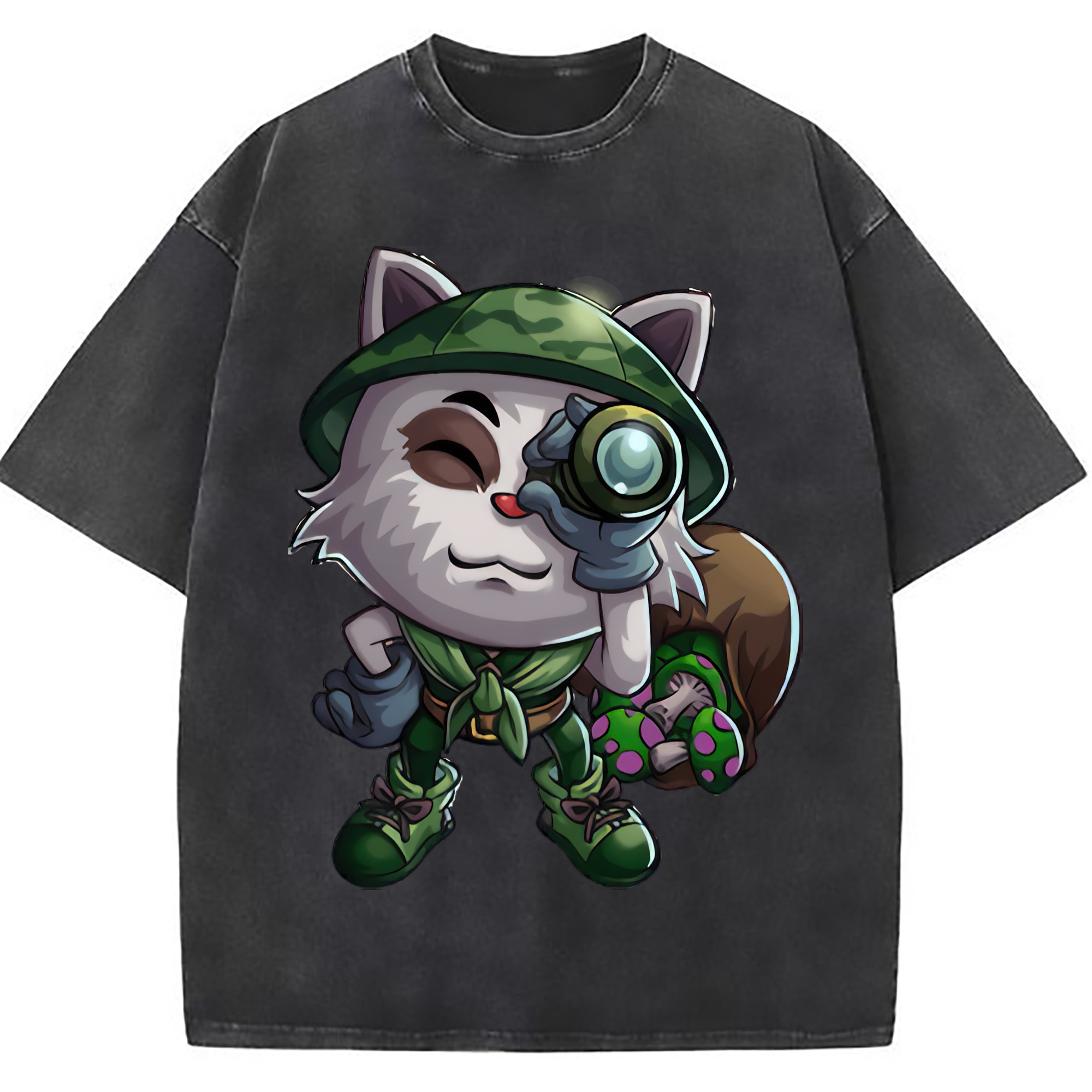 （画像用） リーグ・オブ・レジェンド League of Legends LOL 綿100% ヴィンテージ風 半袖Tシャツ（フロントプリント）