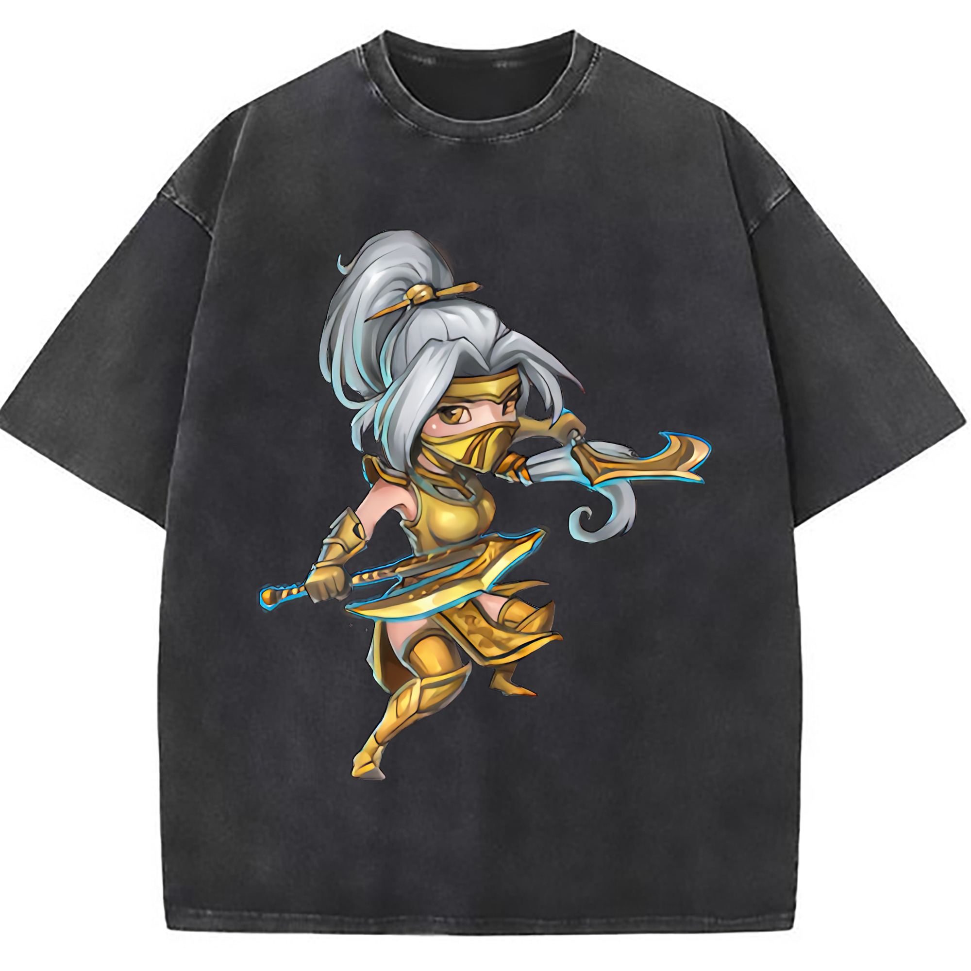 （画像用） リーグ・オブ・レジェンド League of Legends LOL 綿100% ヴィンテージ風 半袖Tシャツ（フロントプリント）