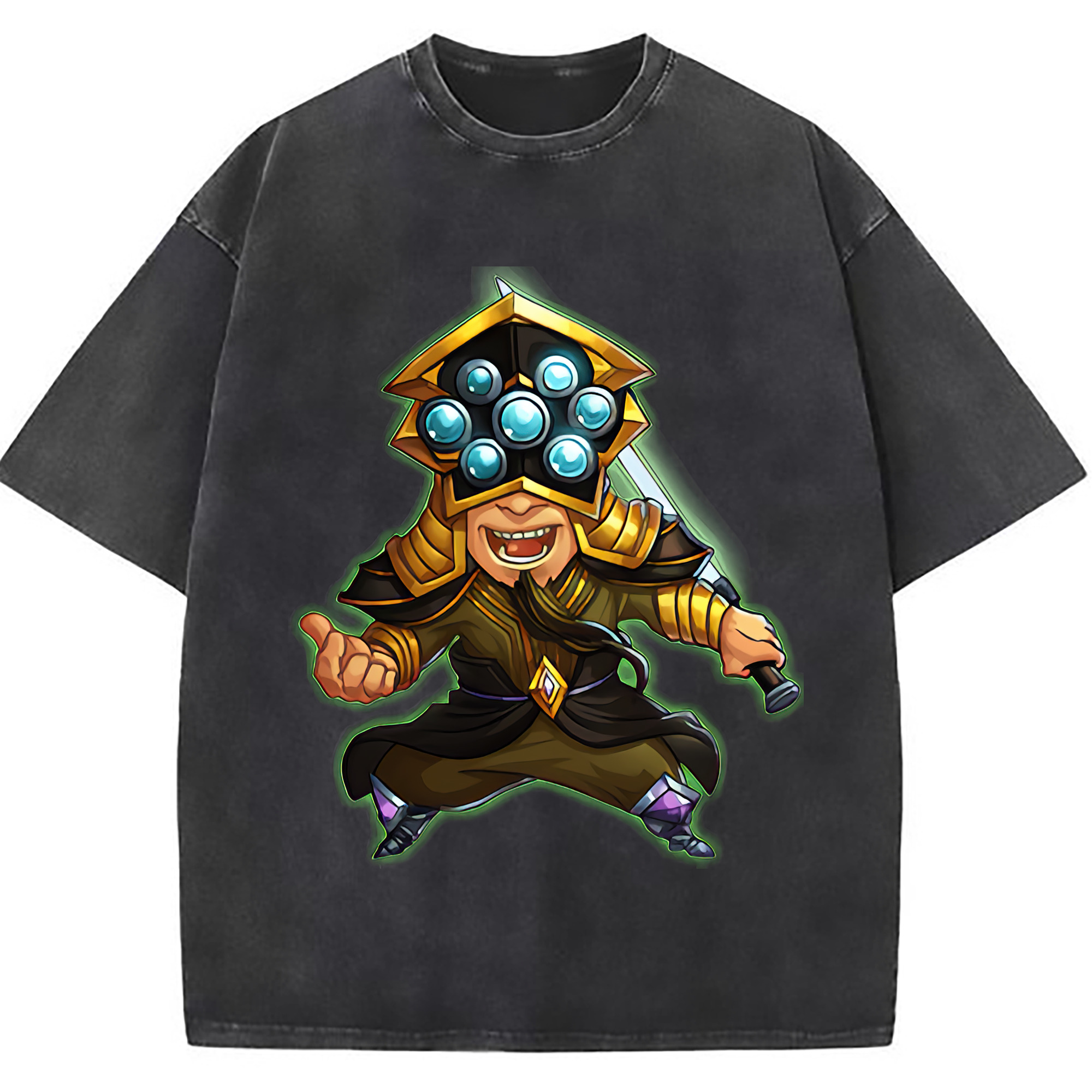 （画像用） リーグ・オブ・レジェンド League of Legends LOL 綿100% ヴィンテージ風 半袖Tシャツ（フロントプリント）