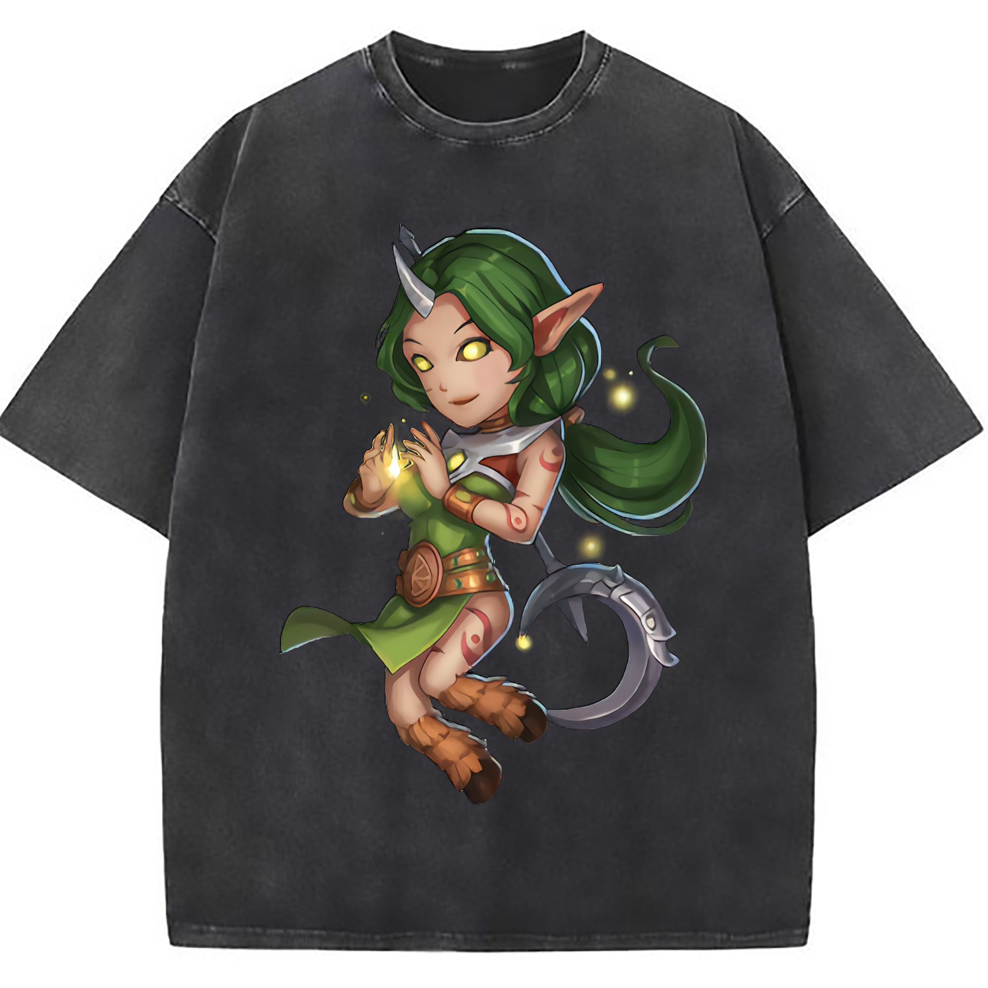 （画像用） リーグ・オブ・レジェンド League of Legends LOL 綿100% ヴィンテージ風 半袖Tシャツ（フロントプリント）
