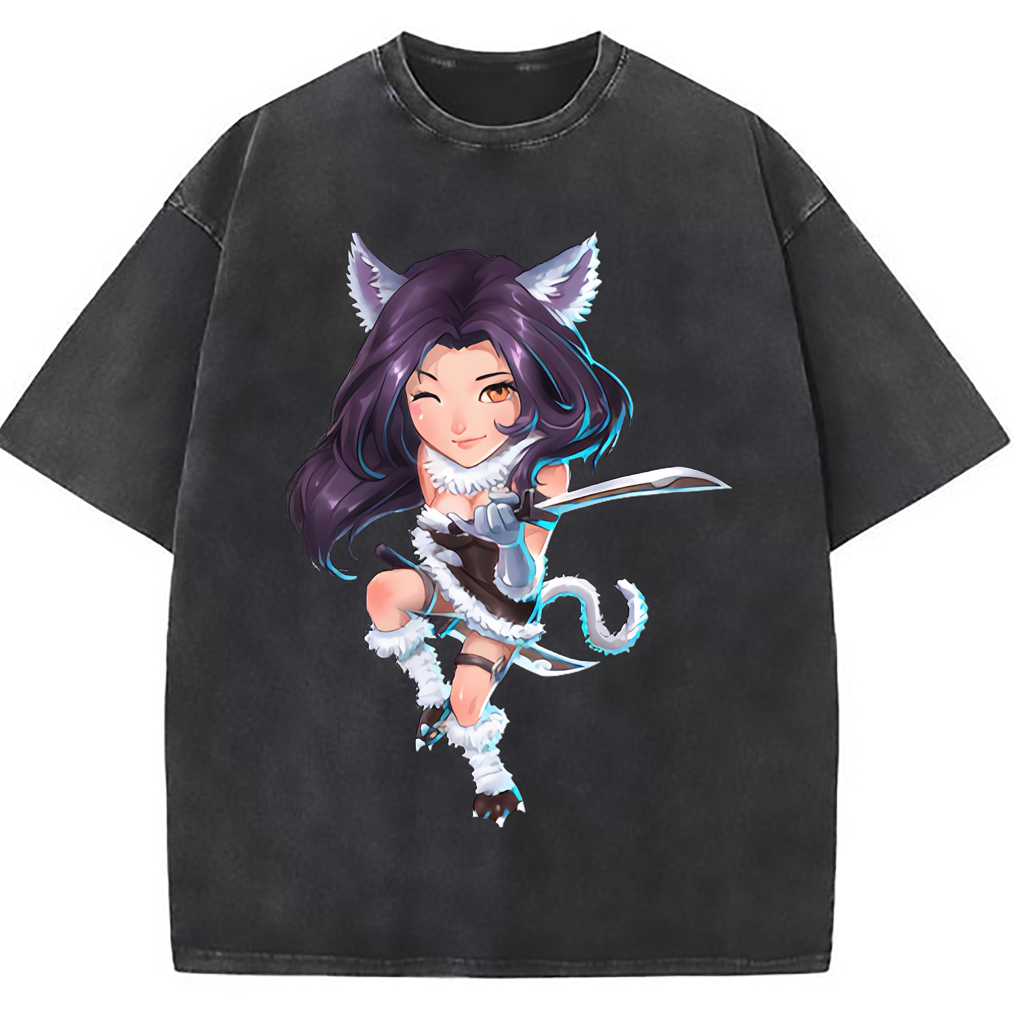 （画像用） リーグ・オブ・レジェンド League of Legends LOL 綿100% ヴィンテージ風 半袖Tシャツ（フロントプリント）