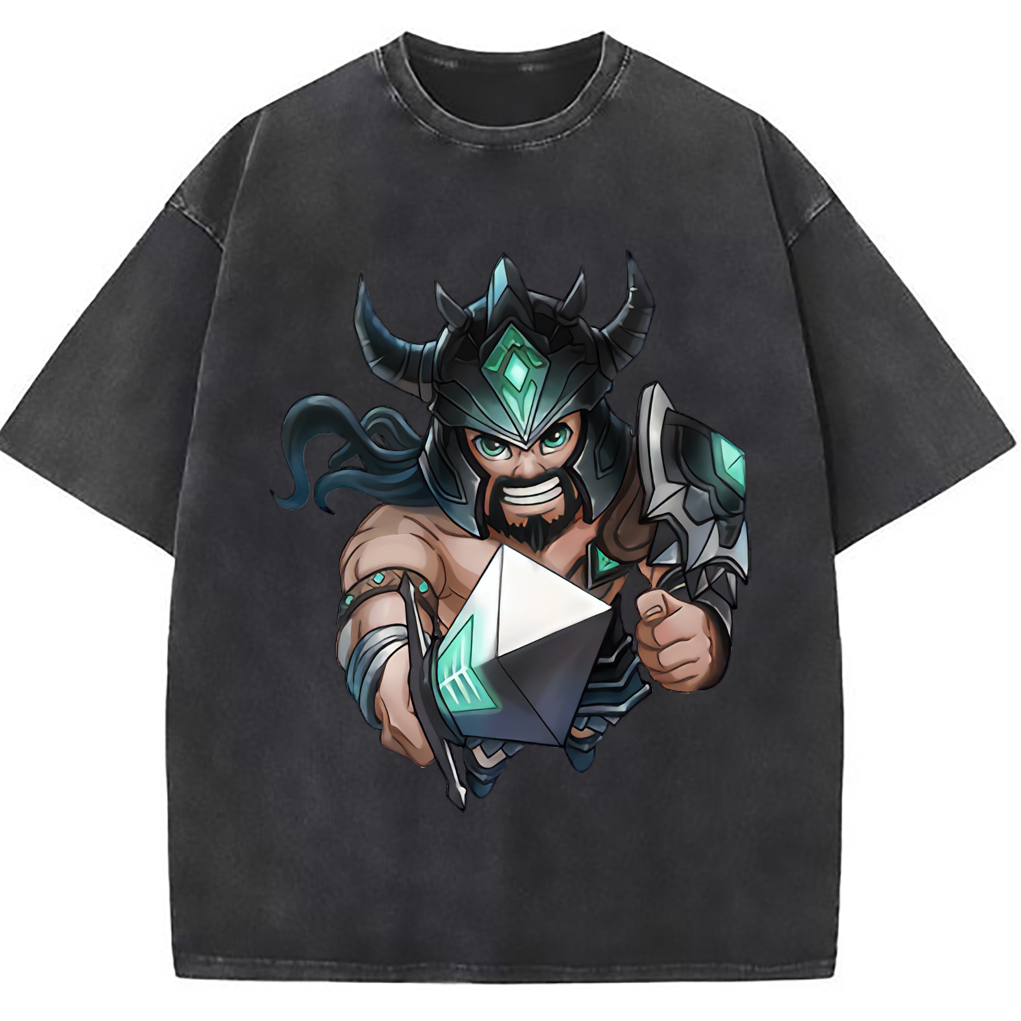 （画像用） リーグ・オブ・レジェンド League of Legends LOL 綿100% ヴィンテージ風 半袖Tシャツ（フロントプリント）