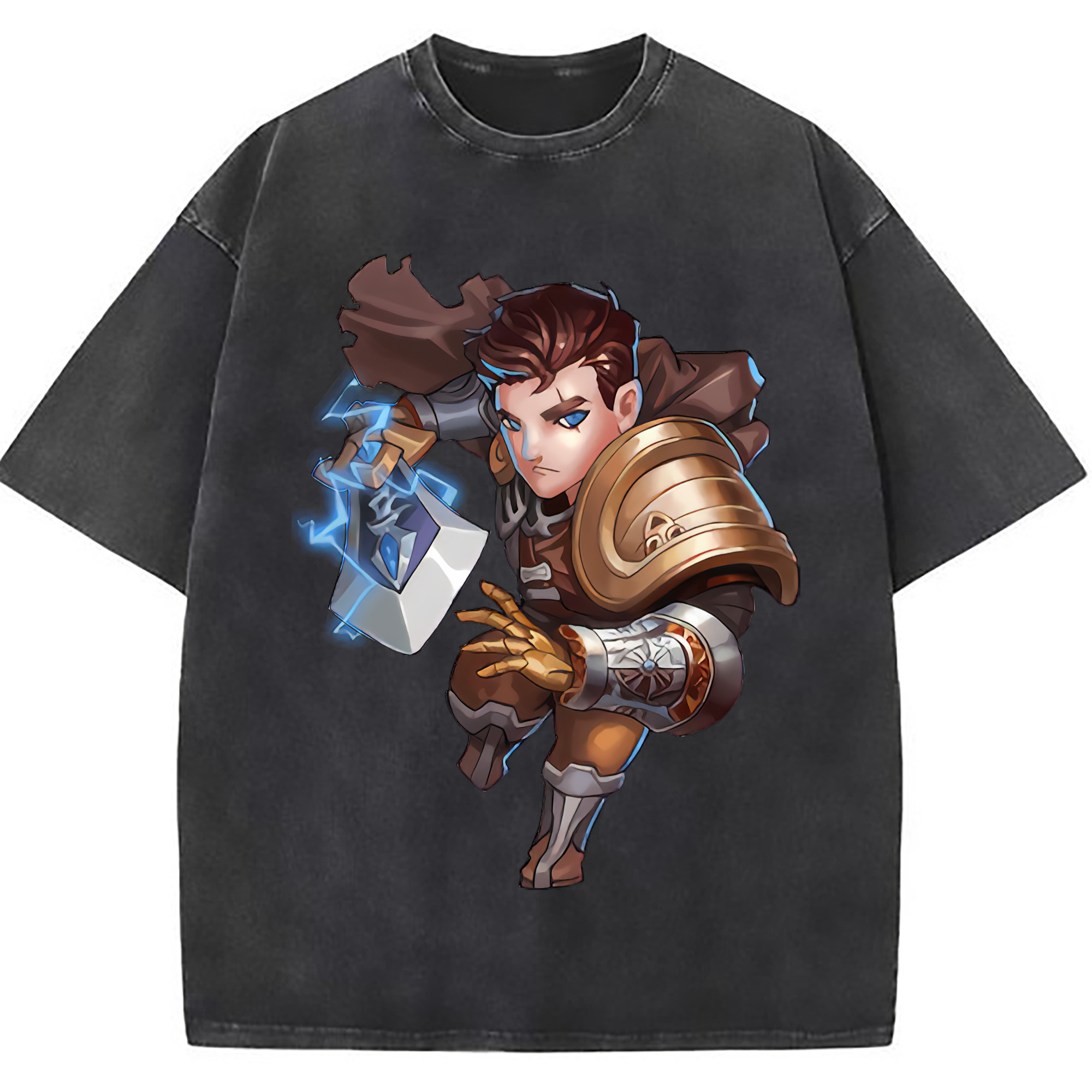 （画像用） リーグ・オブ・レジェンド League of Legends LOL 綿100% ヴィンテージ風 半袖Tシャツ（フロントプリント）