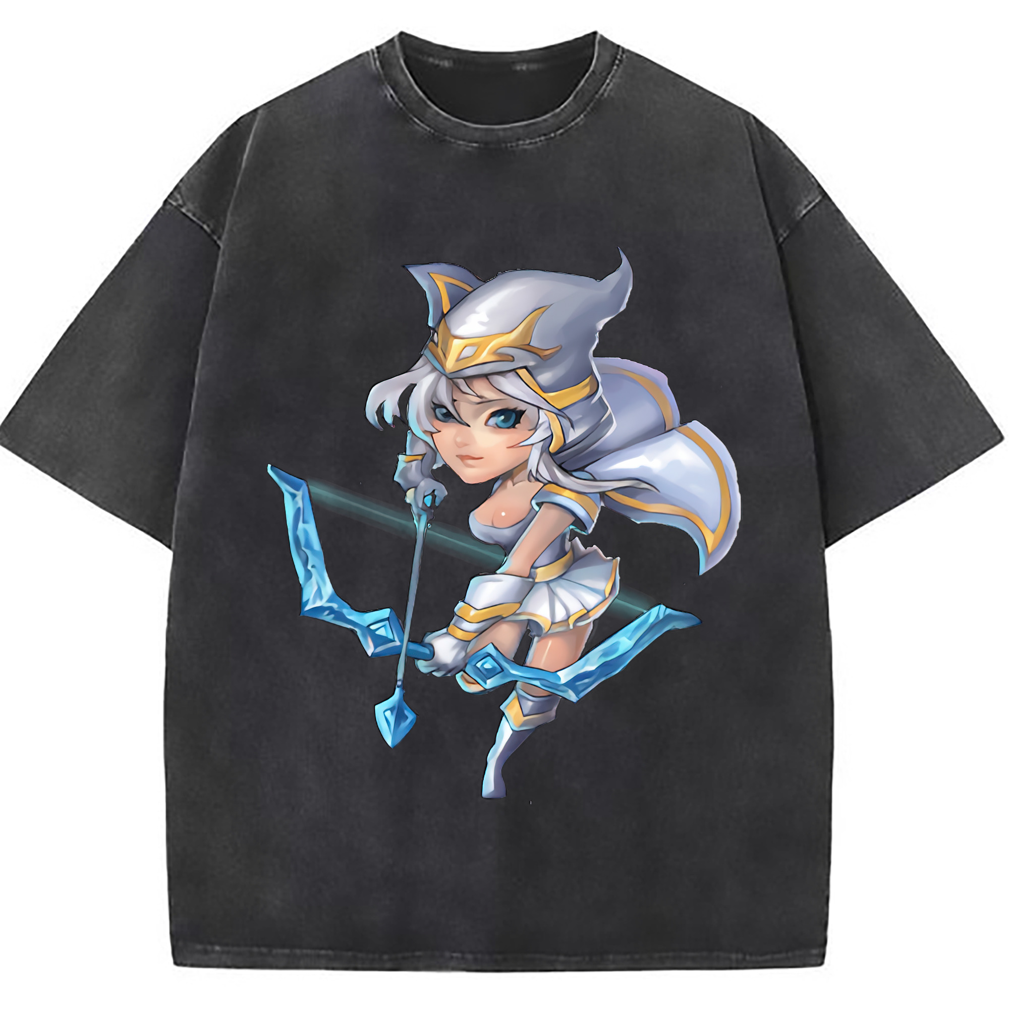 （画像用） リーグ・オブ・レジェンド League of Legends LOL 綿100% ヴィンテージ風 半袖Tシャツ（フロントプリント）