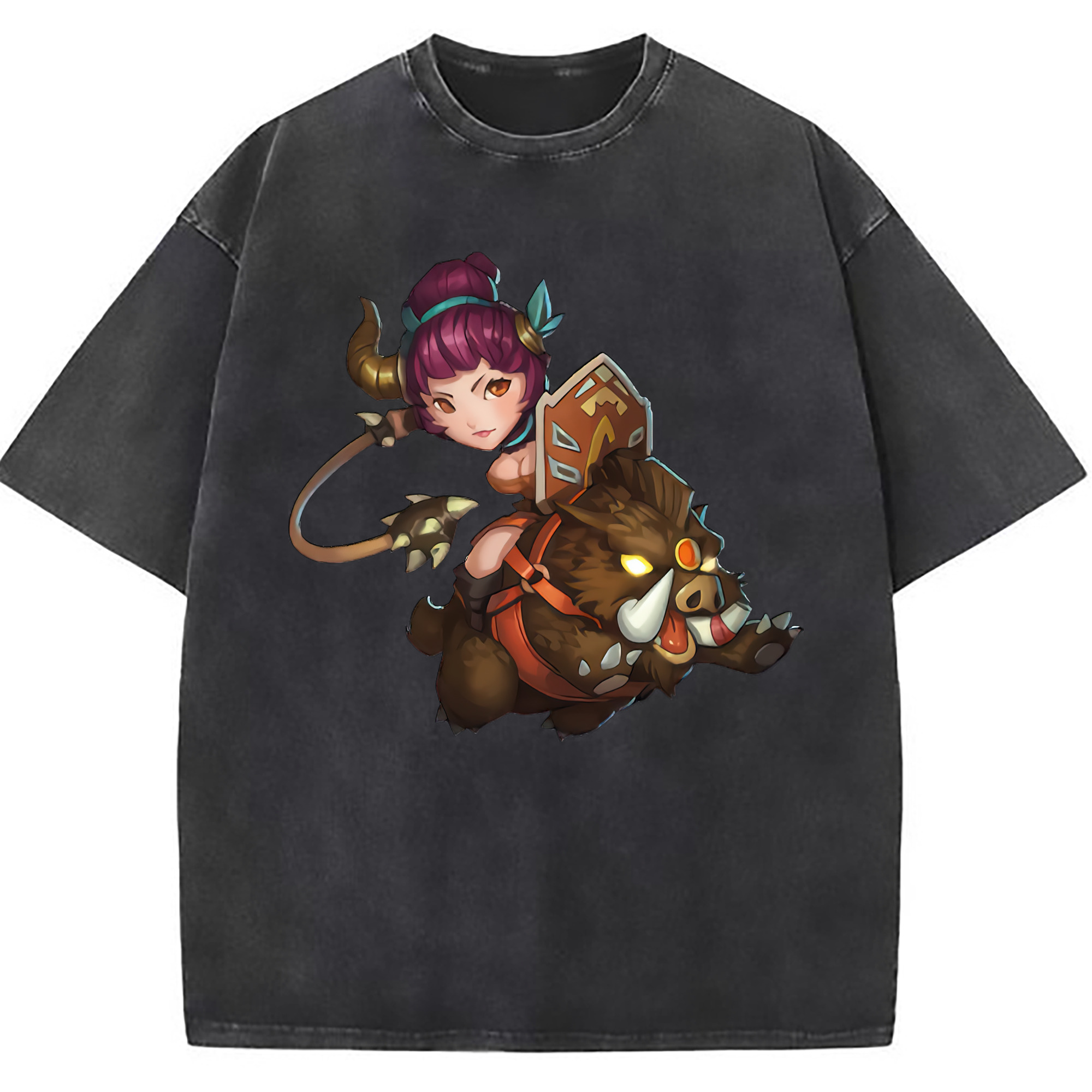 （画像用） リーグ・オブ・レジェンド League of Legends LOL 綿100% ヴィンテージ風 半袖Tシャツ（フロントプリント）