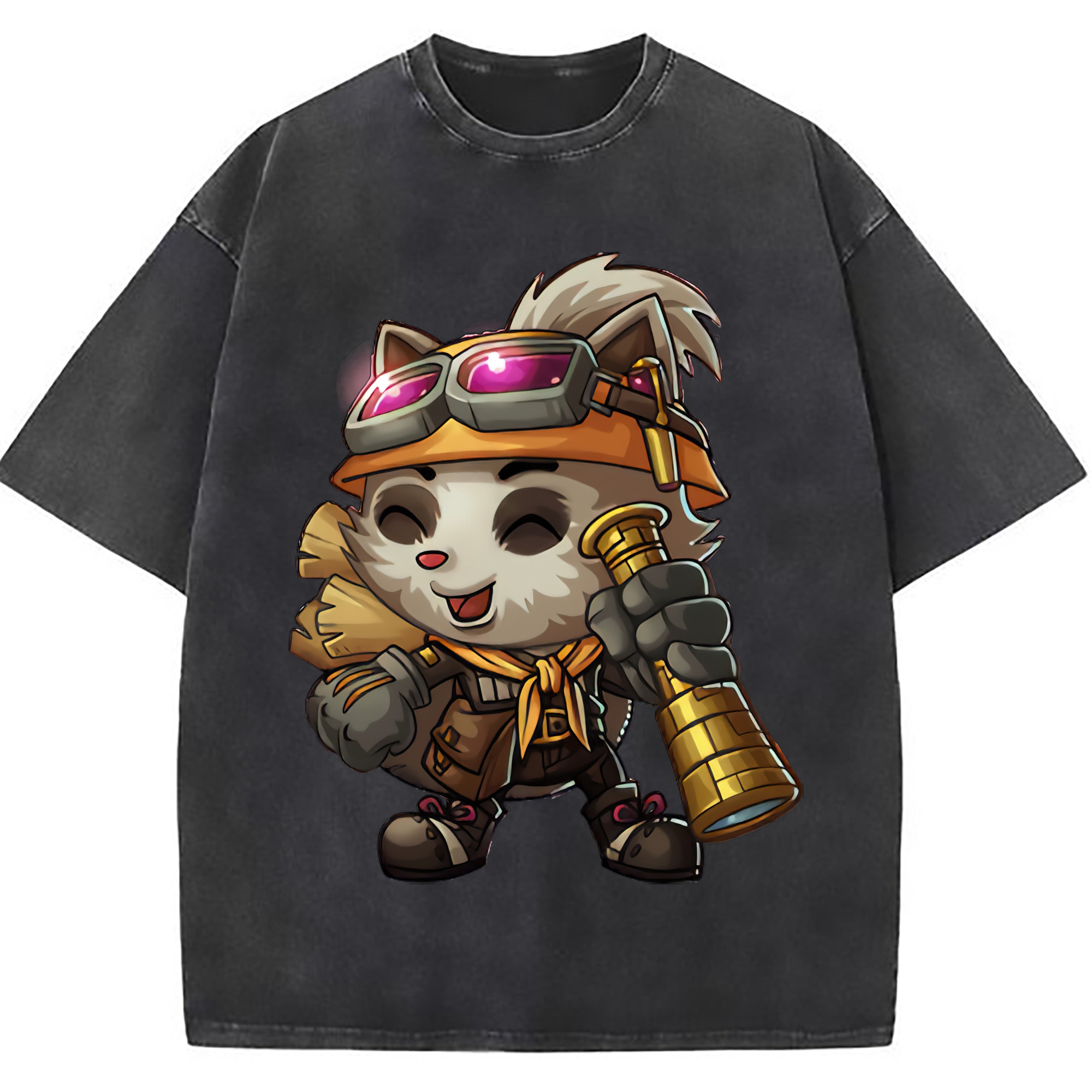 （画像用） リーグ・オブ・レジェンド League of Legends LOL 綿100% ヴィンテージ風 半袖Tシャツ（フロントプリント）