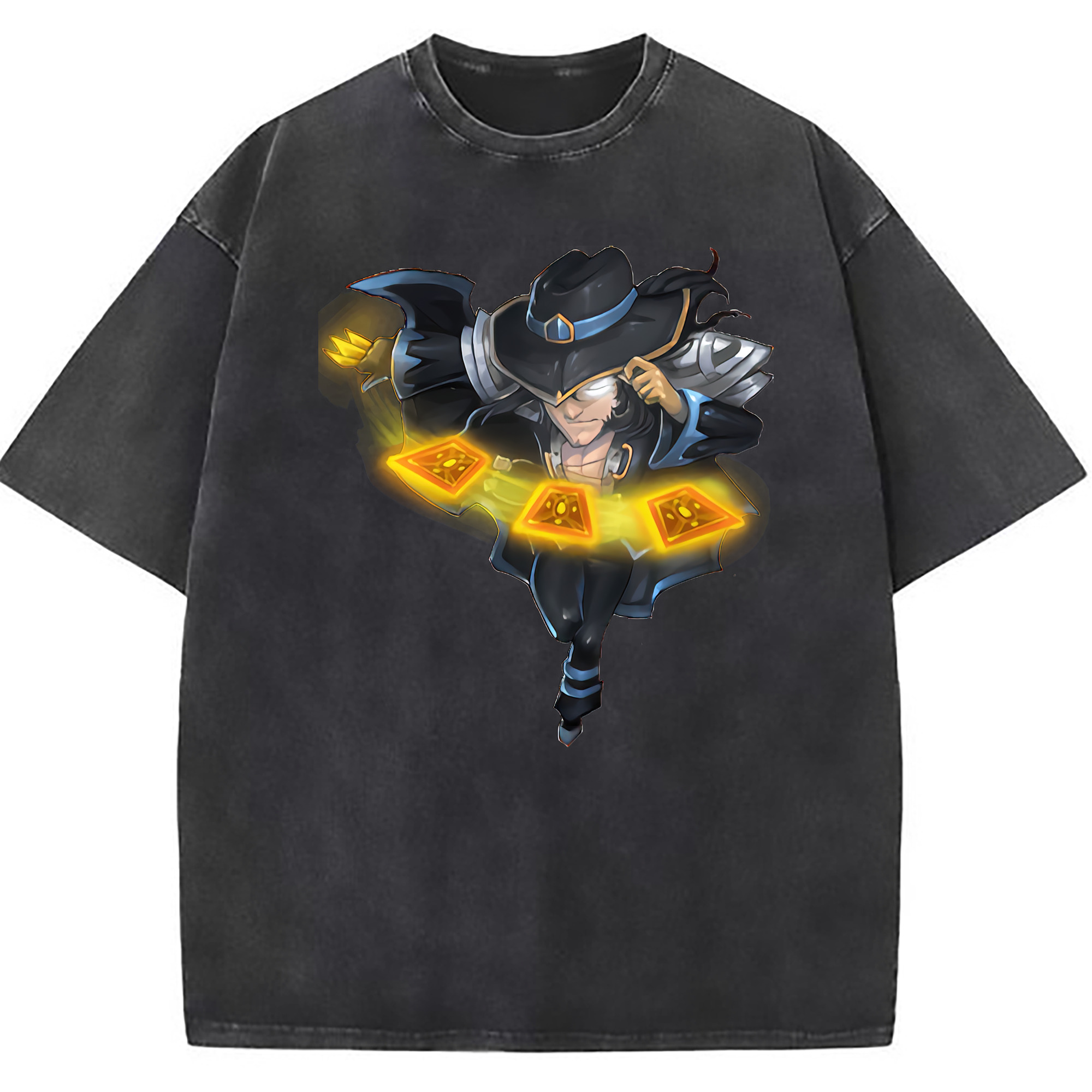 （画像用） リーグ・オブ・レジェンド League of Legends LOL 綿100% ヴィンテージ風 半袖Tシャツ（フロントプリント）