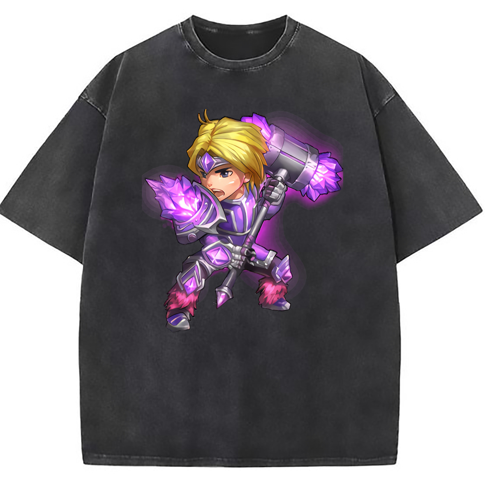 （画像用） リーグ・オブ・レジェンド League of Legends LOL 綿100% ヴィンテージ風 半袖Tシャツ（フロントプリント）