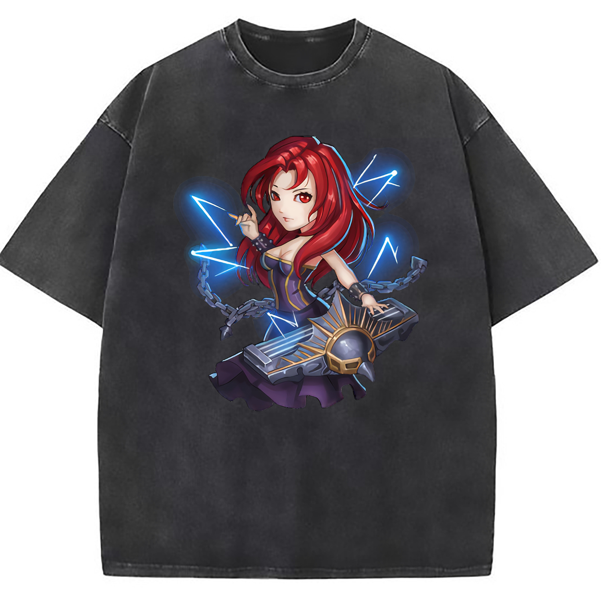 （画像用） リーグ・オブ・レジェンド League of Legends LOL 綿100% ヴィンテージ風 半袖Tシャツ（フロントプリント）