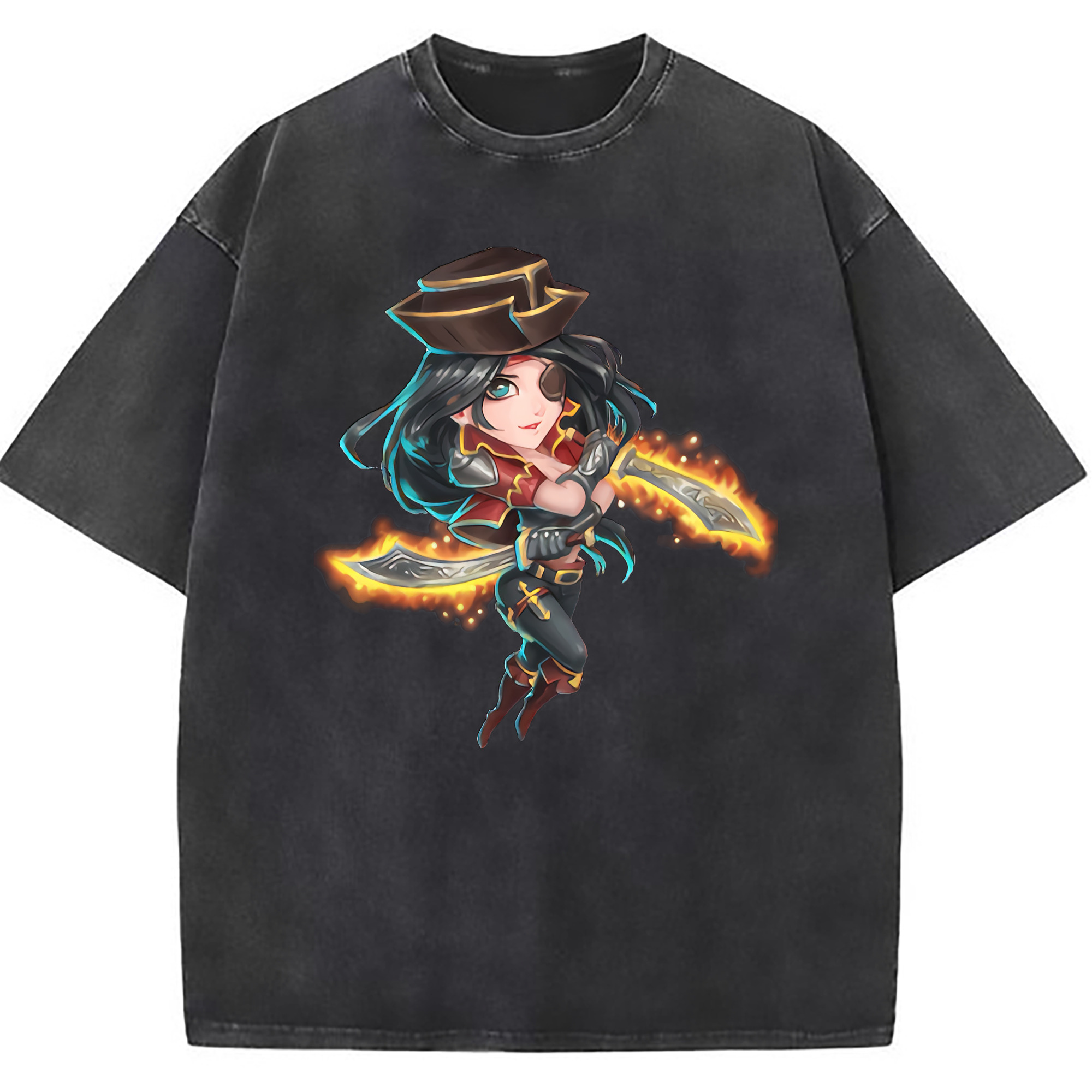 （画像用） リーグ・オブ・レジェンド League of Legends LOL 綿100% ヴィンテージ風 半袖Tシャツ（フロントプリント）