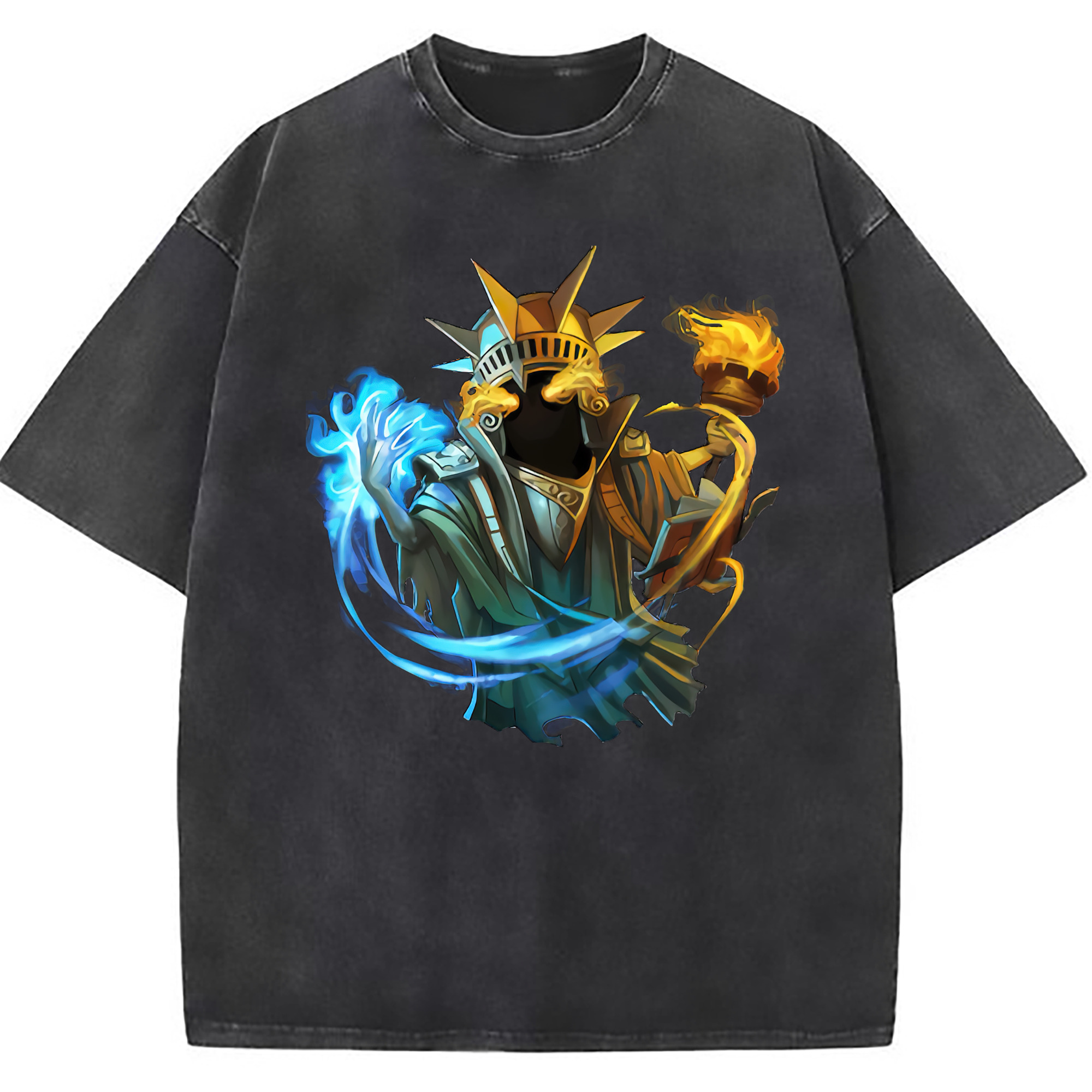 （画像用） リーグ・オブ・レジェンド League of Legends LOL 綿100% ヴィンテージ風 半袖Tシャツ（フロントプリント）