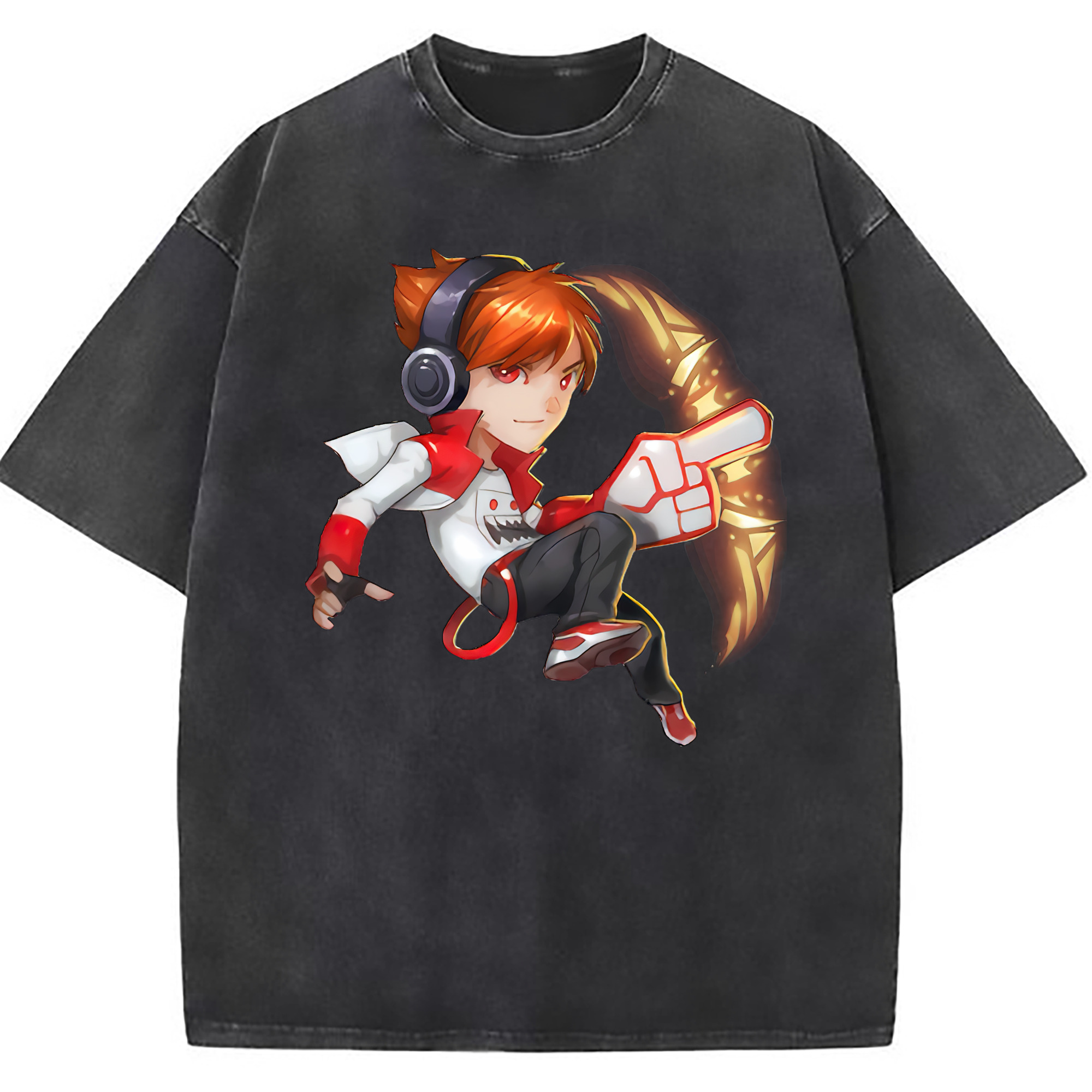（画像用） リーグ・オブ・レジェンド League of Legends LOL 綿100% ヴィンテージ風 半袖Tシャツ（フロントプリント）