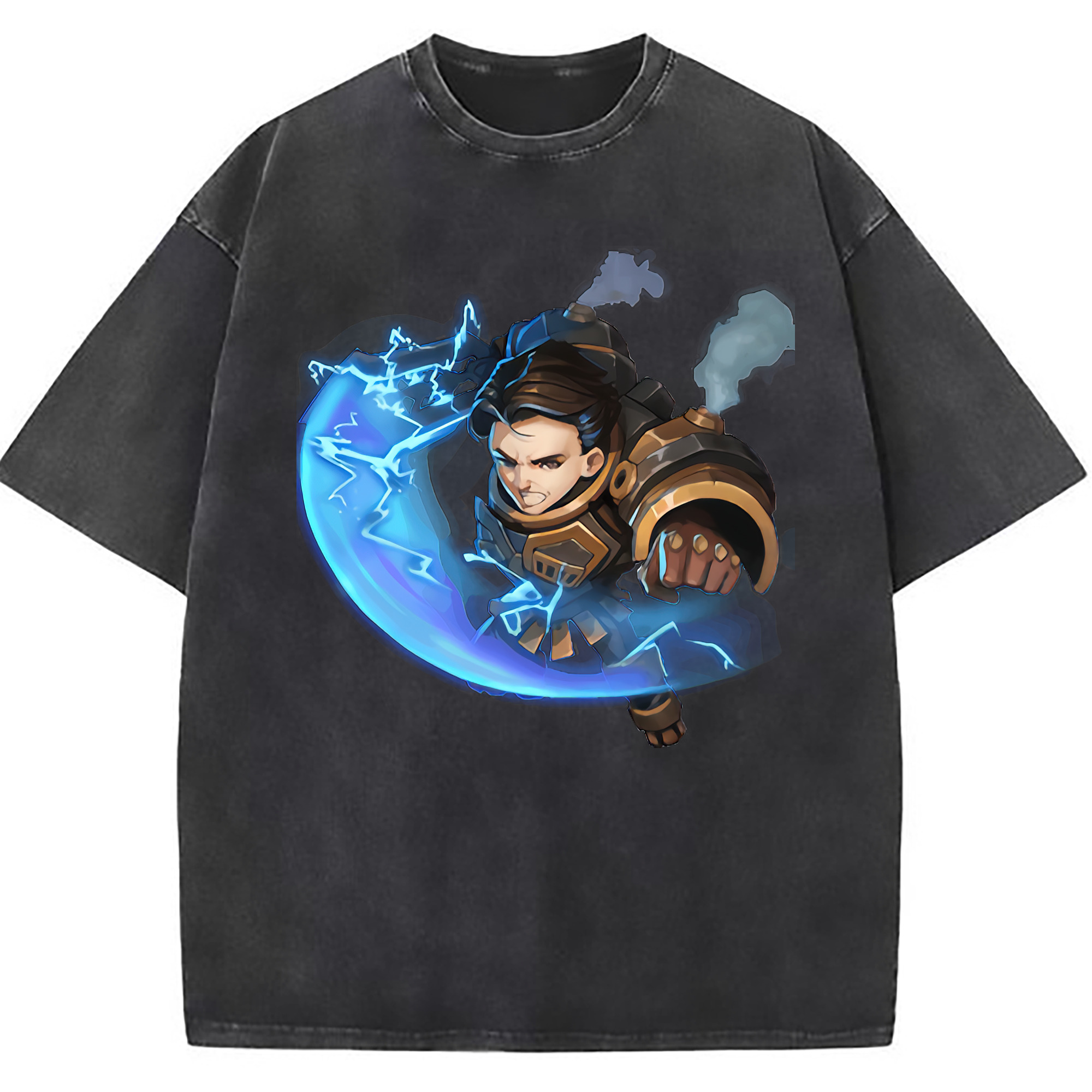 （画像用） リーグ・オブ・レジェンド League of Legends LOL 綿100% ヴィンテージ風 半袖Tシャツ（フロントプリント）
