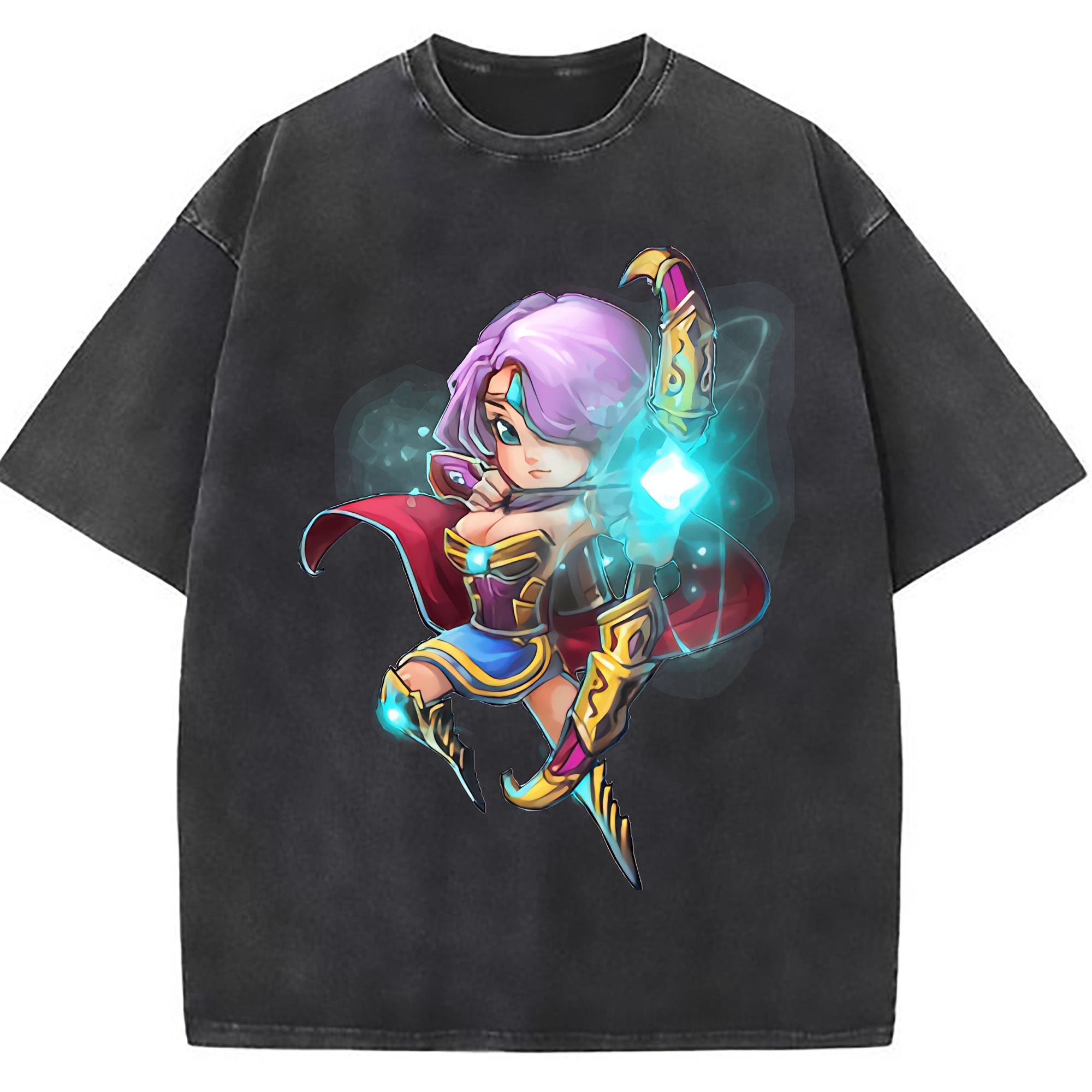 （画像用） リーグ・オブ・レジェンド League of Legends LOL 綿100% ヴィンテージ風 半袖Tシャツ（フロントプリント）