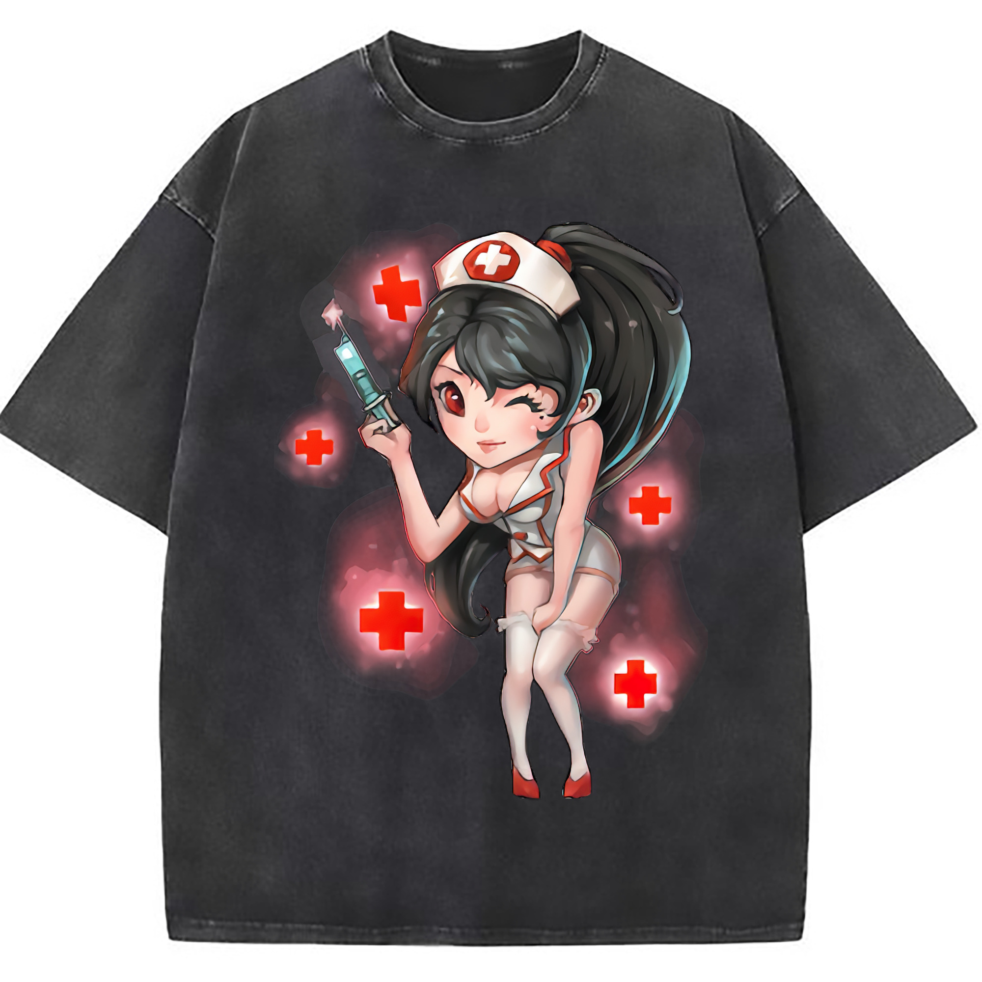 （画像用） リーグ・オブ・レジェンド League of Legends LOL 綿100% ヴィンテージ風 半袖Tシャツ（フロントプリント）
