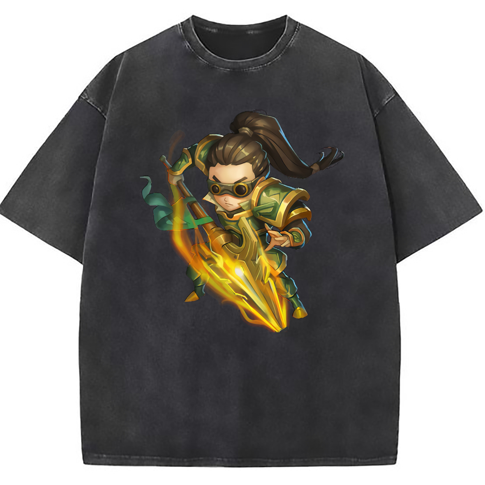 （画像用） リーグ・オブ・レジェンド League of Legends LOL 綿100% ヴィンテージ風 半袖Tシャツ（フロントプリント）