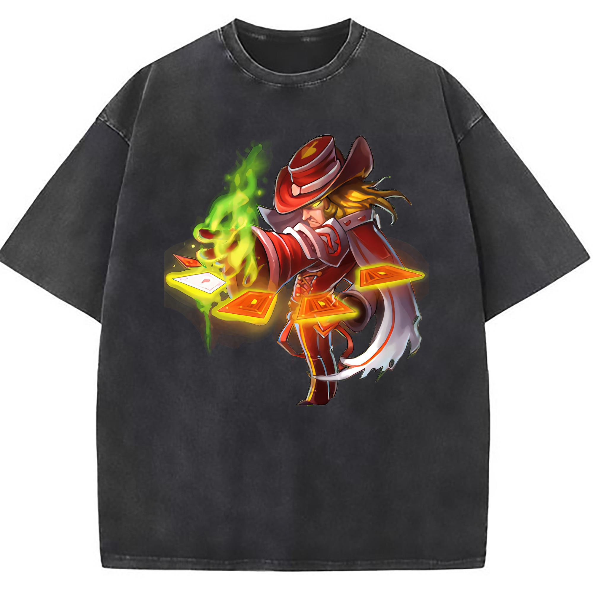 （画像用） リーグ・オブ・レジェンド League of Legends LOL 綿100% ヴィンテージ風 半袖Tシャツ（フロントプリント）