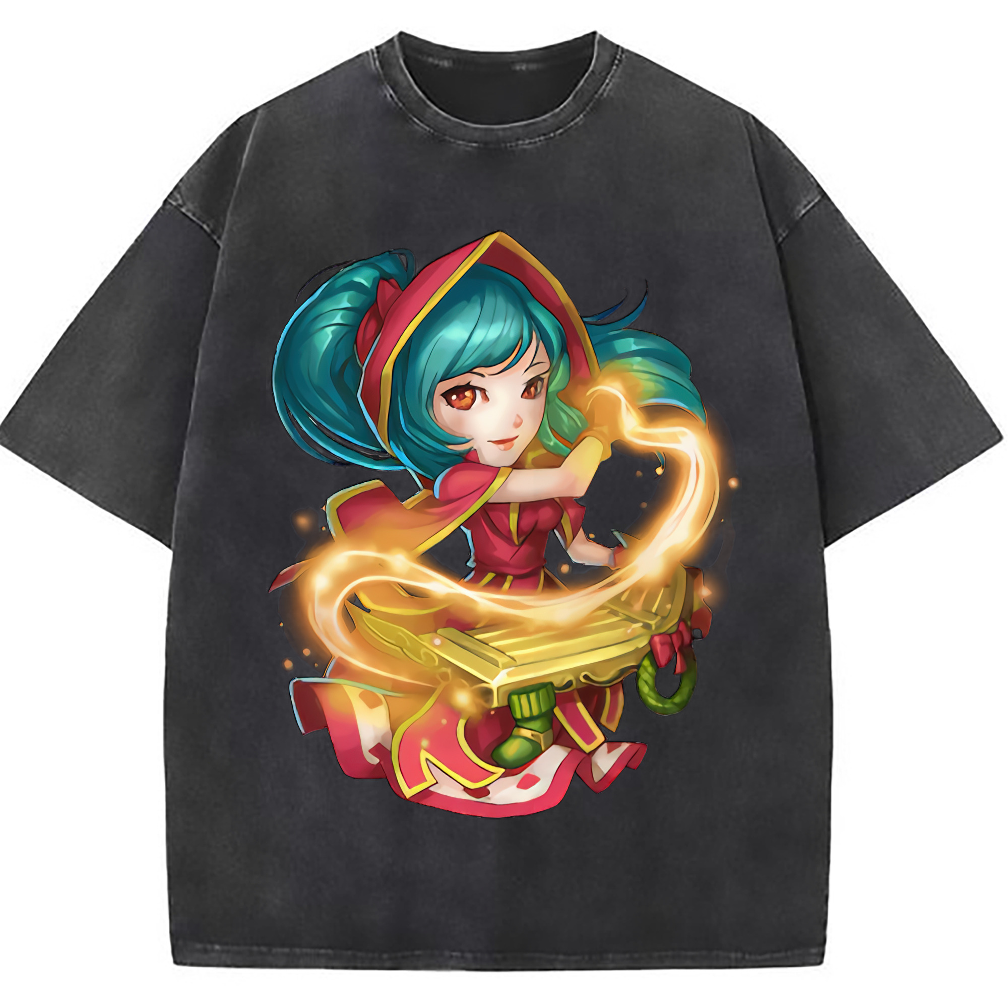（画像用） リーグ・オブ・レジェンド League of Legends LOL 綿100% ヴィンテージ風 半袖Tシャツ（フロントプリント）