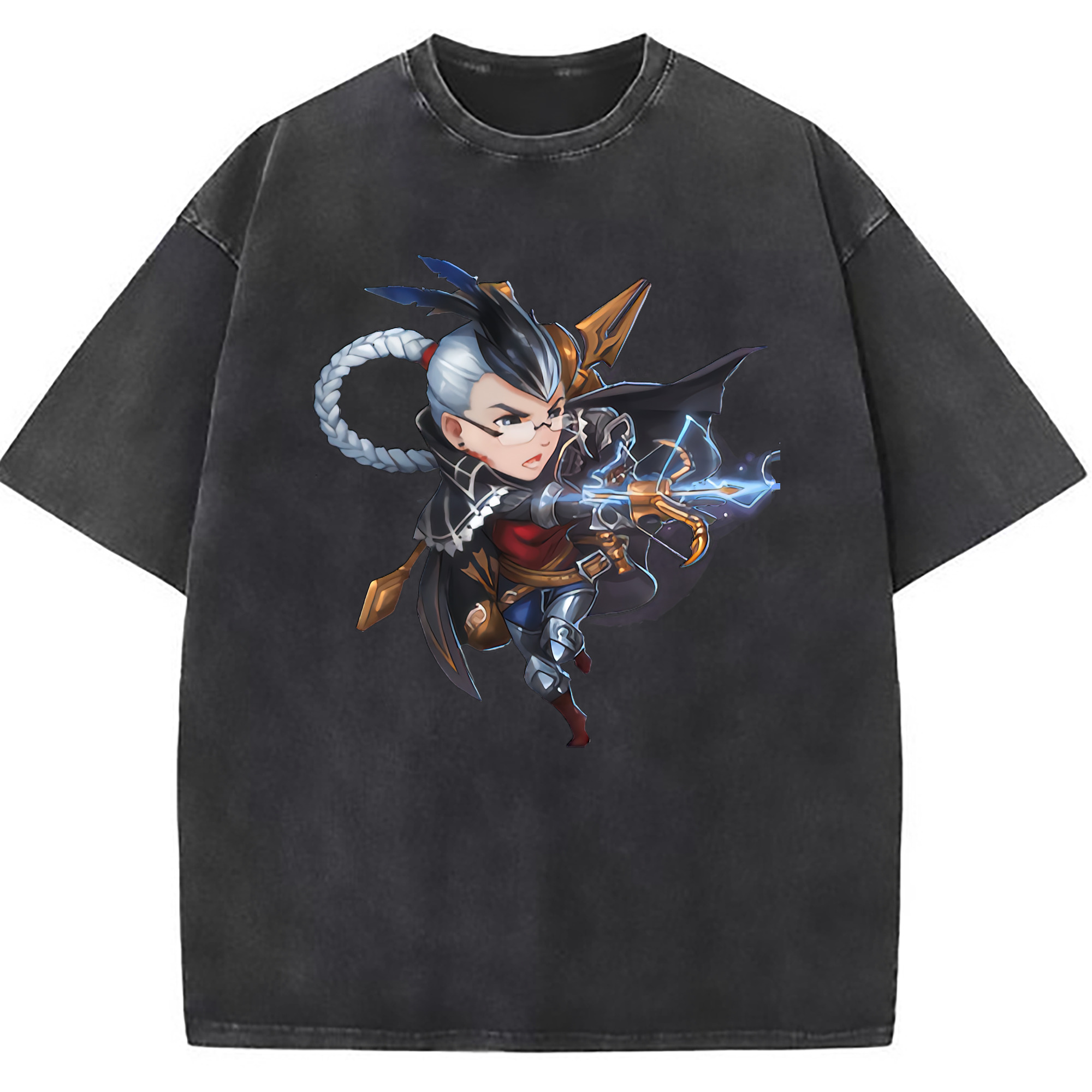 （画像用） リーグ・オブ・レジェンド League of Legends LOL 綿100% ヴィンテージ風 半袖Tシャツ（フロントプリント）