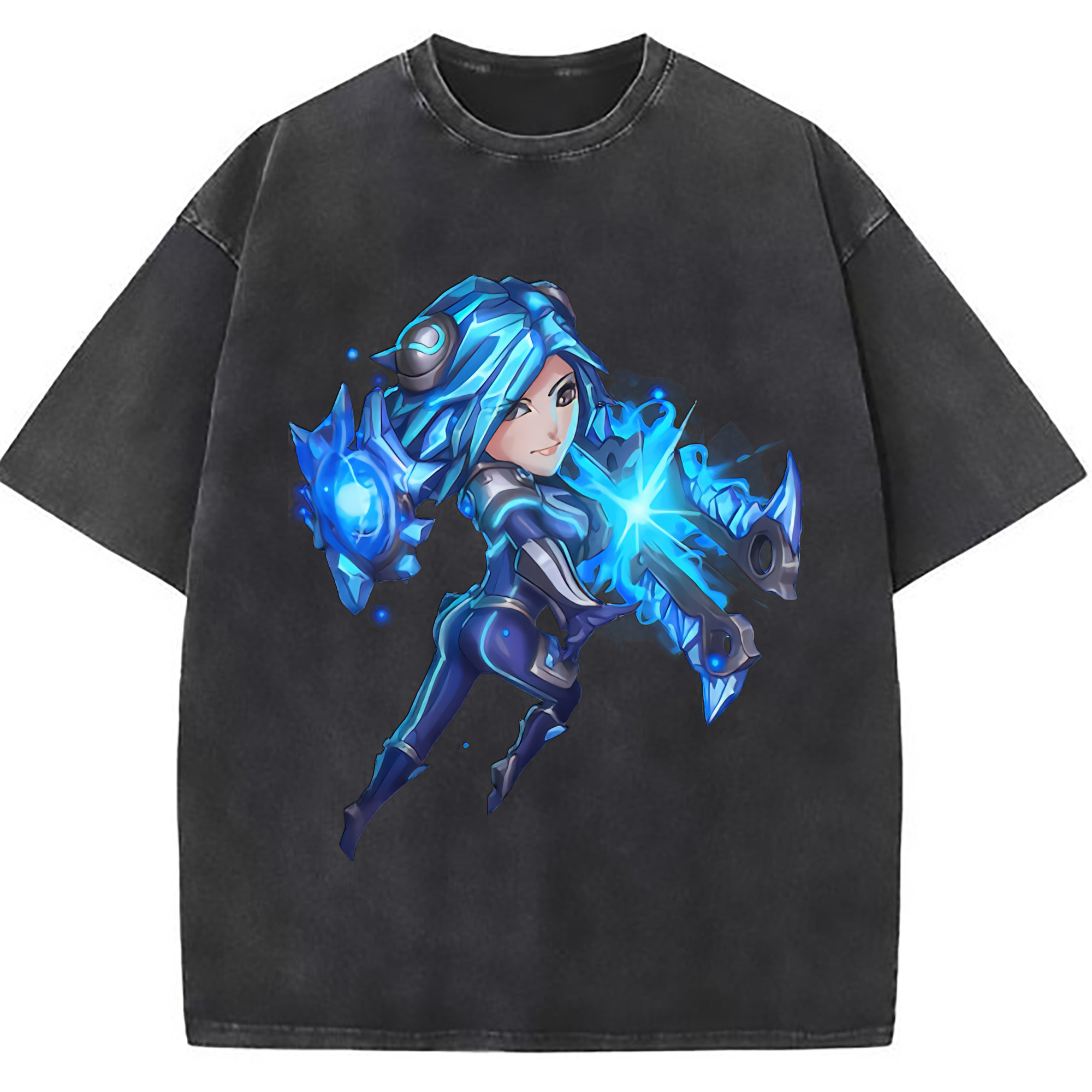 （画像用） リーグ・オブ・レジェンド League of Legends LOL 綿100% ヴィンテージ風 半袖Tシャツ（フロントプリント）