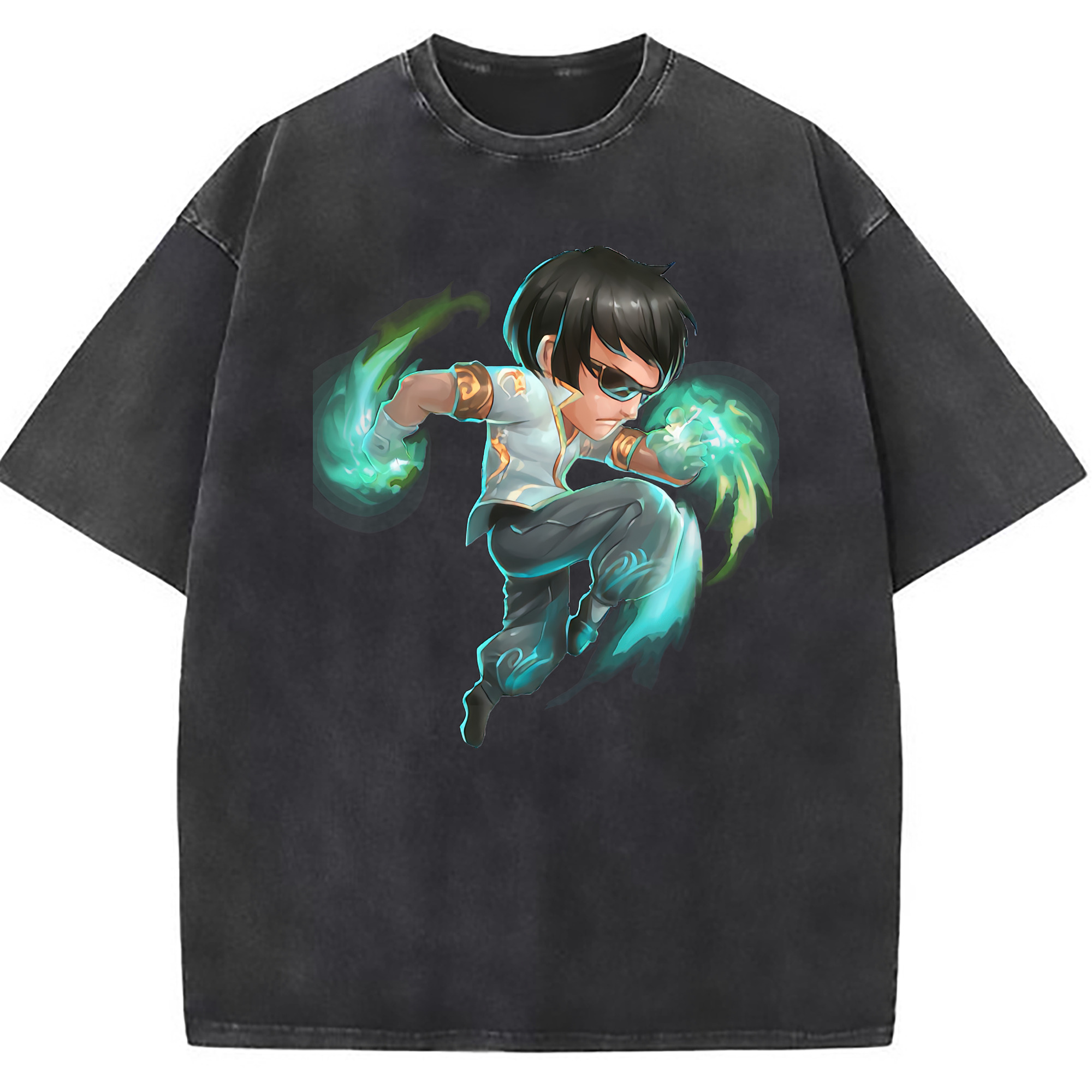 （画像用） リーグ・オブ・レジェンド League of Legends LOL 綿100% ヴィンテージ風 半袖Tシャツ（フロントプリント）