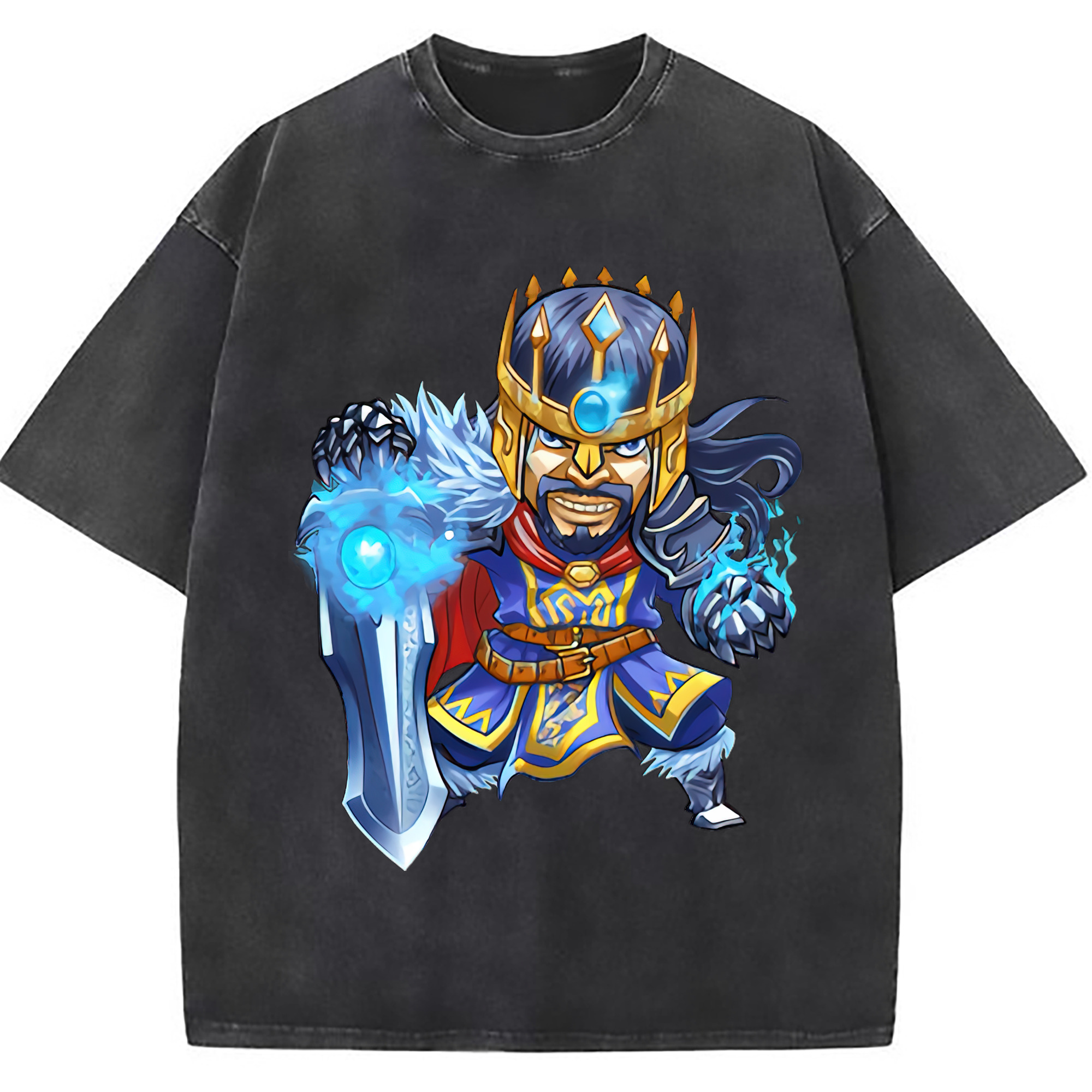 （画像用） リーグ・オブ・レジェンド League of Legends LOL 綿100% ヴィンテージ風 半袖Tシャツ（フロントプリント）