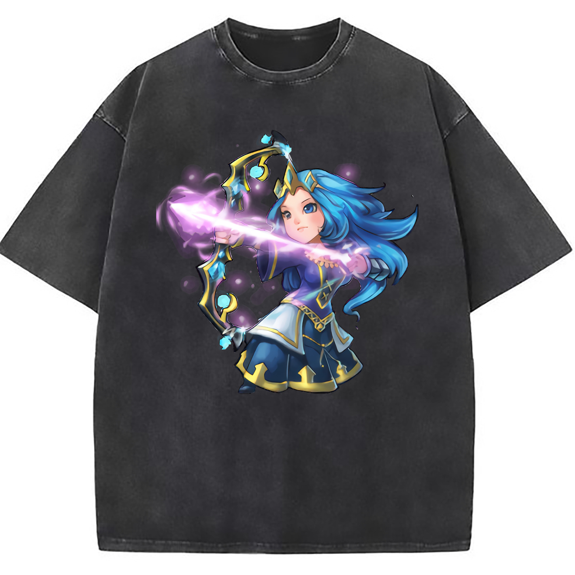 （画像用） リーグ・オブ・レジェンド League of Legends LOL 綿100% ヴィンテージ風 半袖Tシャツ（フロントプリント）