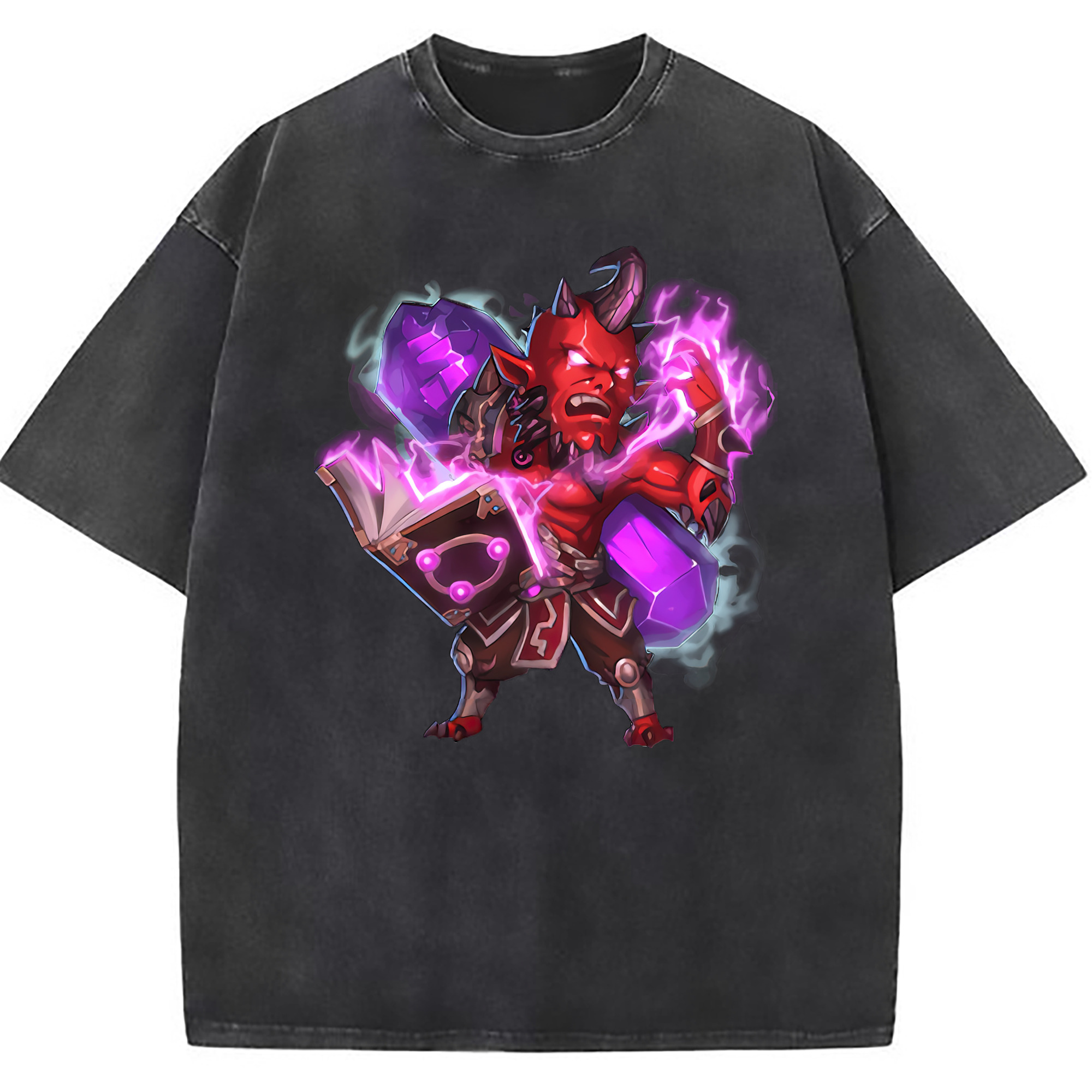 （画像用） リーグ・オブ・レジェンド League of Legends LOL 綿100% ヴィンテージ風 半袖Tシャツ（フロントプリント）