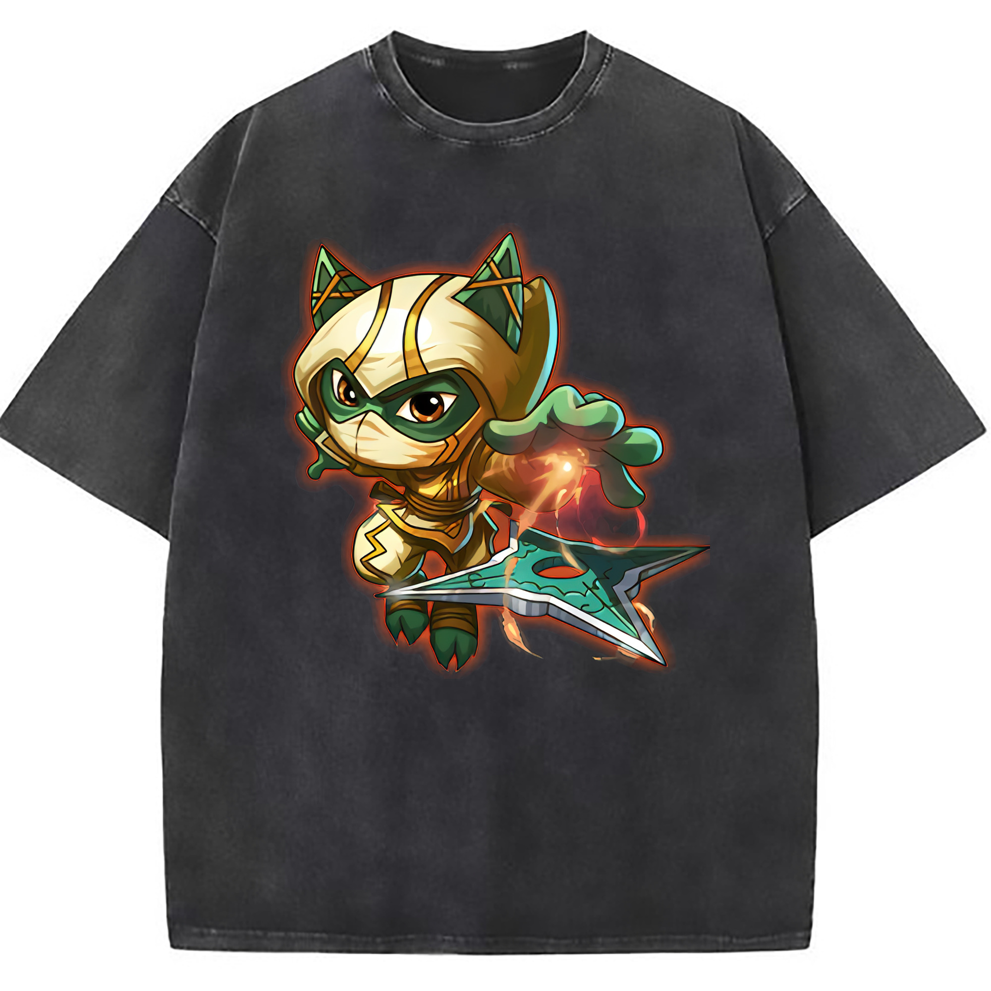 （画像用） リーグ・オブ・レジェンド League of Legends LOL 綿100% ヴィンテージ風 半袖Tシャツ（フロントプリント）