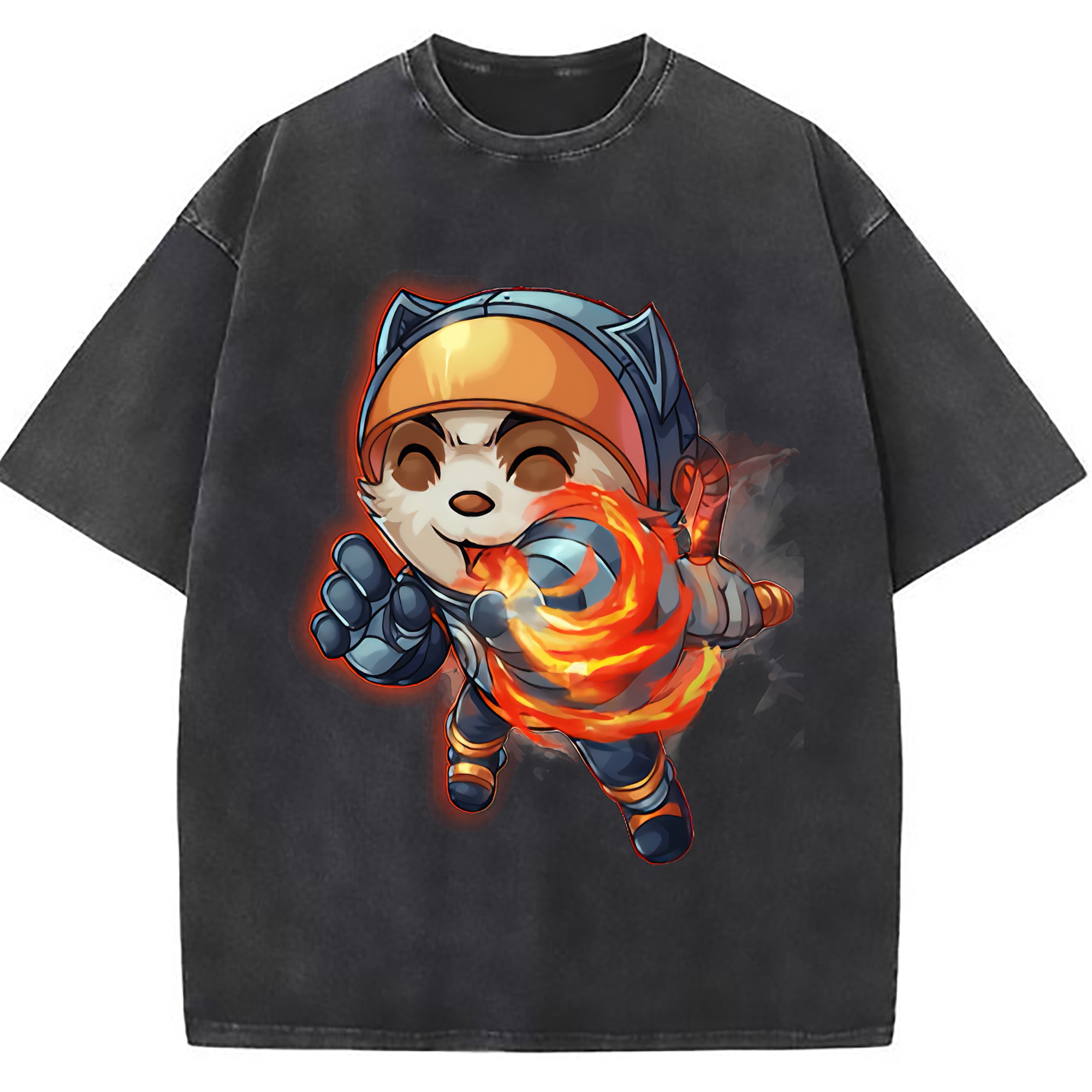 （画像用） リーグ・オブ・レジェンド League of Legends LOL 綿100% ヴィンテージ風 半袖Tシャツ（フロントプリント）