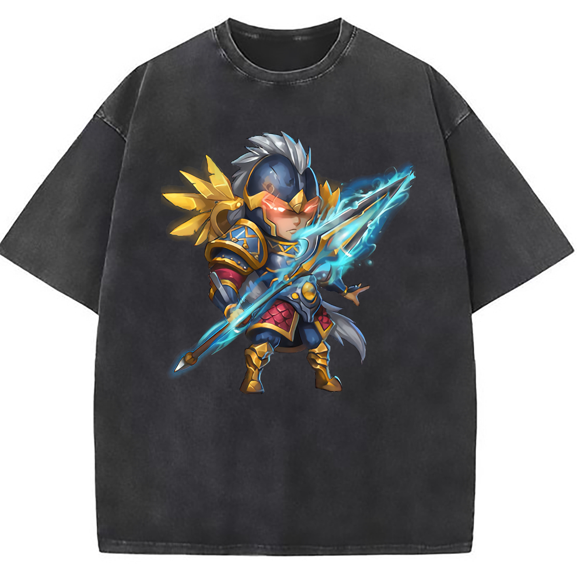 （画像用） リーグ・オブ・レジェンド League of Legends LOL 綿100% ヴィンテージ風 半袖Tシャツ（フロントプリント）