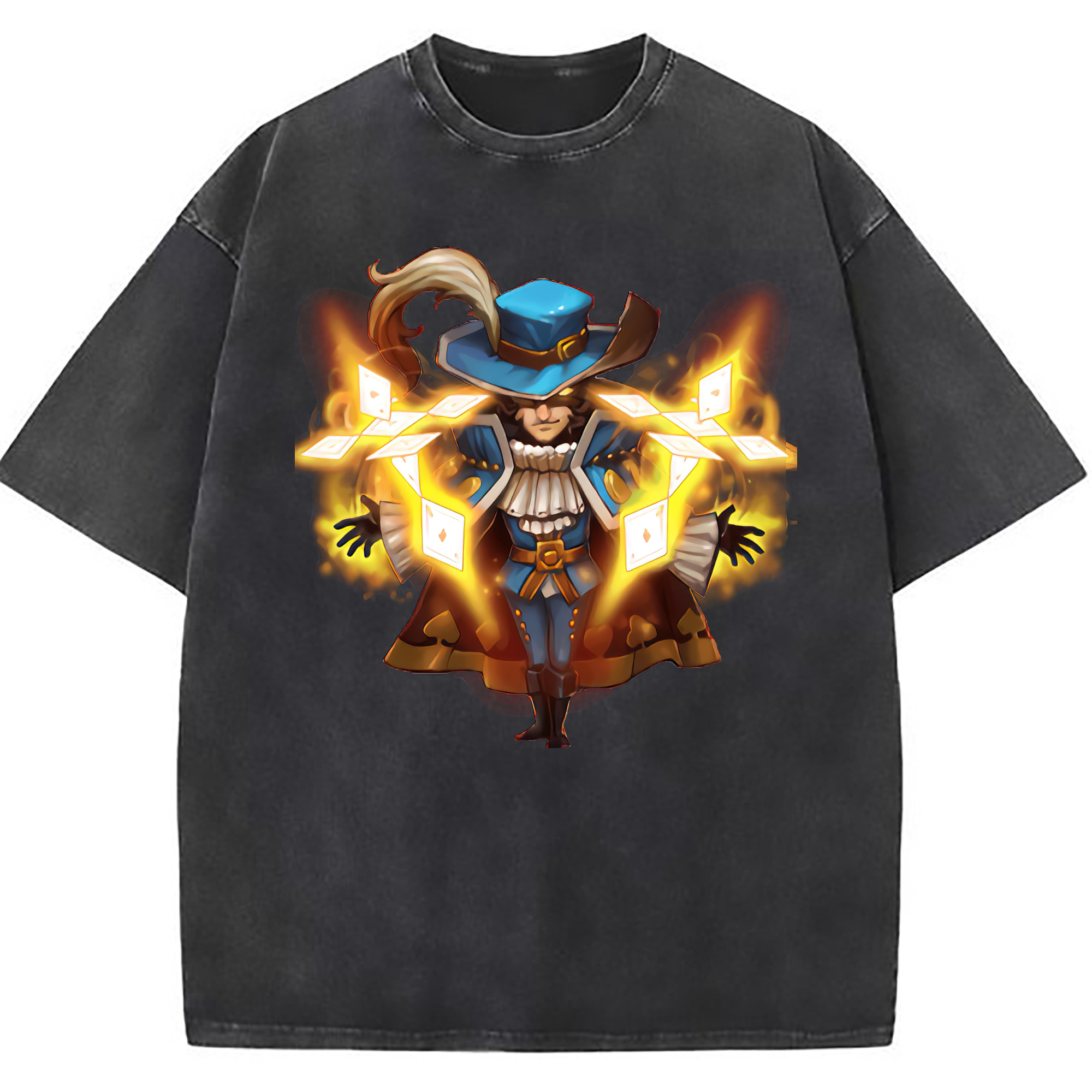 （画像用） リーグ・オブ・レジェンド League of Legends LOL 綿100% ヴィンテージ風 半袖Tシャツ（フロントプリント）