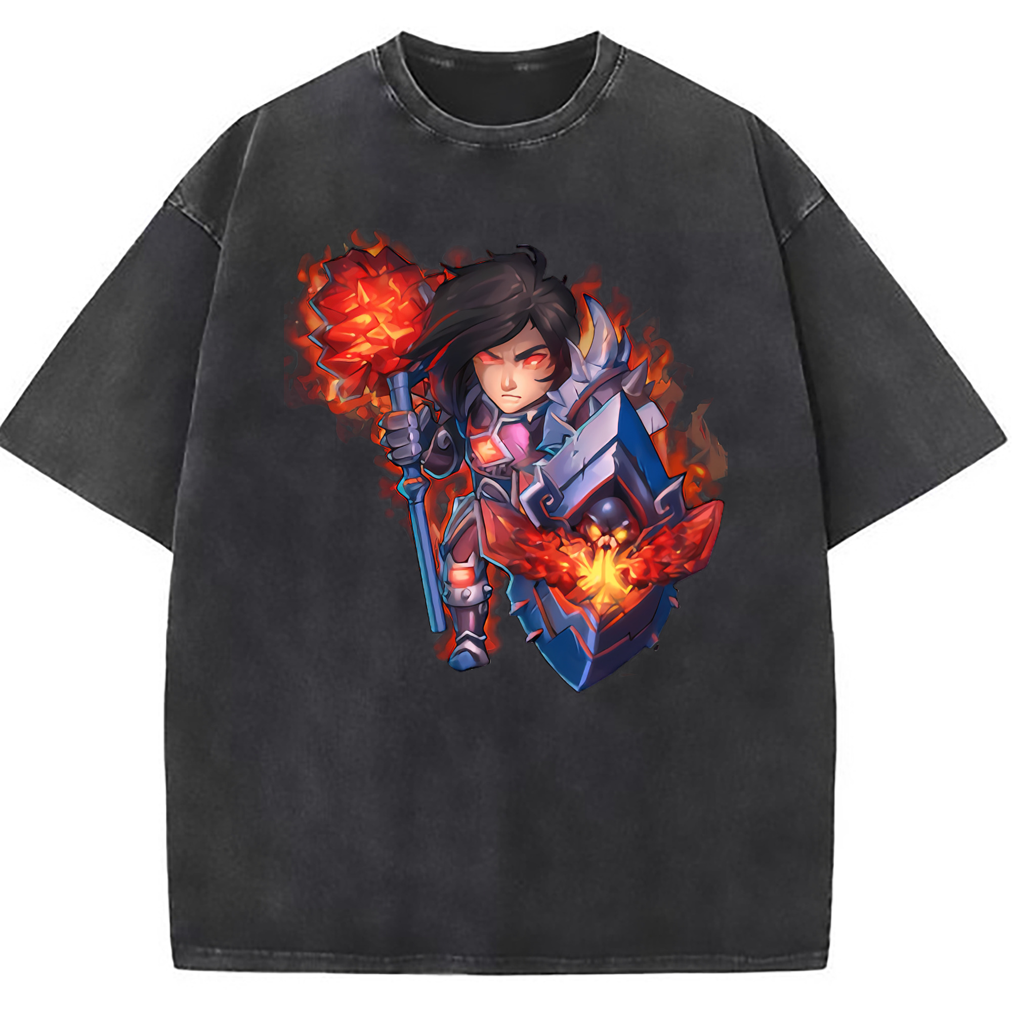 （画像用） リーグ・オブ・レジェンド League of Legends LOL 綿100% ヴィンテージ風 半袖Tシャツ（フロントプリント）