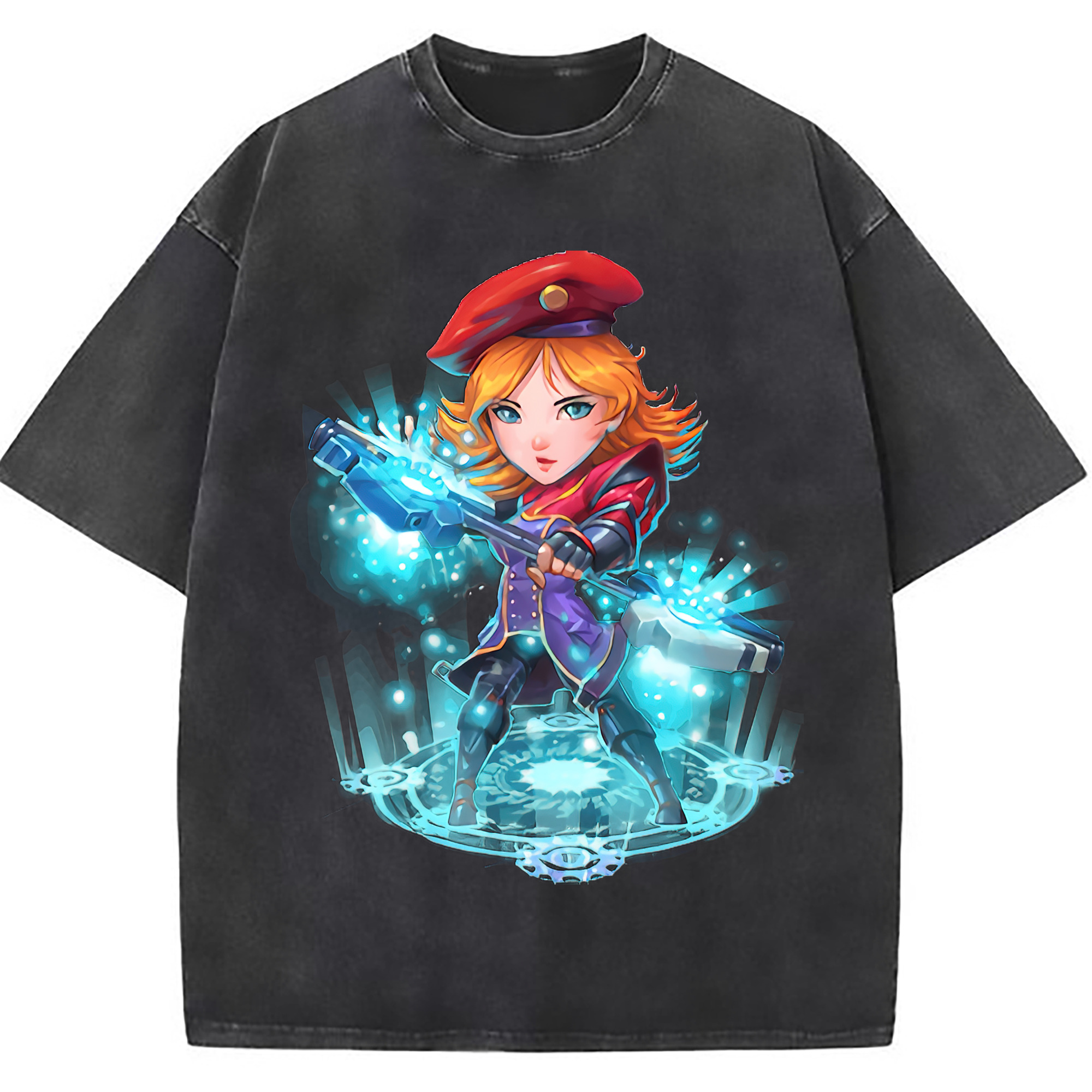 （画像用） リーグ・オブ・レジェンド League of Legends LOL 綿100% ヴィンテージ風 半袖Tシャツ（フロントプリント）